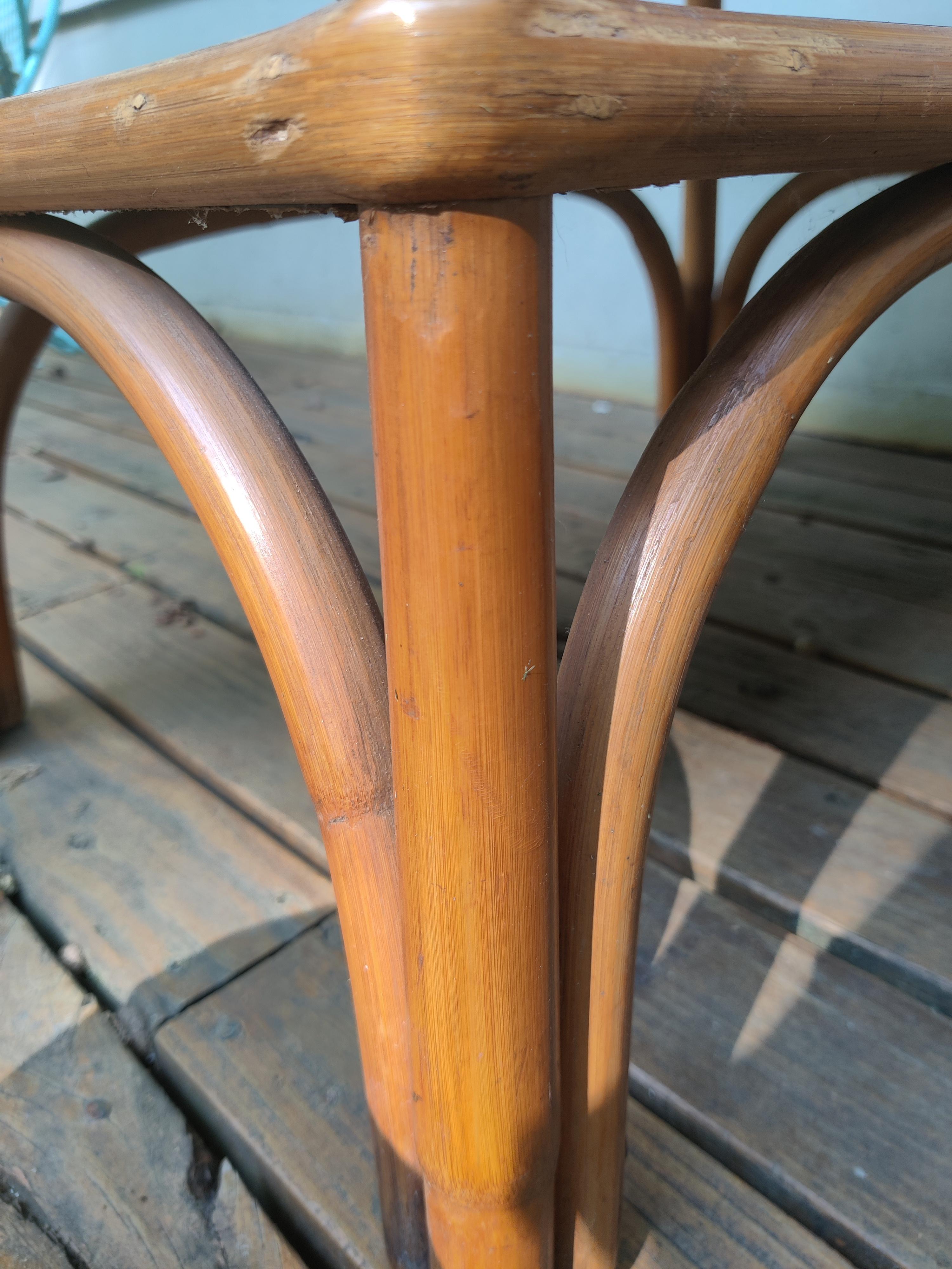 Tables d'appoint/de chevet en stratifié Formica et rotin - Lot de 2 en vente 4