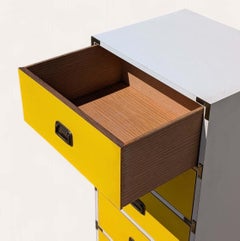 Mid-Century Modern Laminate Tallboy Dresser, Colormates, 1970s