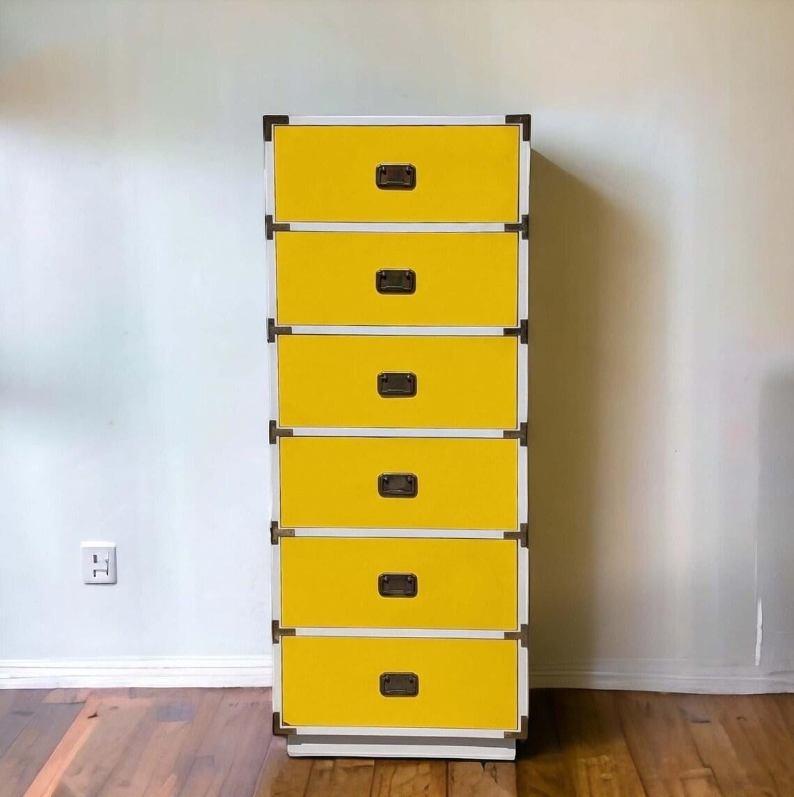 Commode Tallboy en stratifié, moderne du milieu du siècle, Colormates, 1970 en vente 2