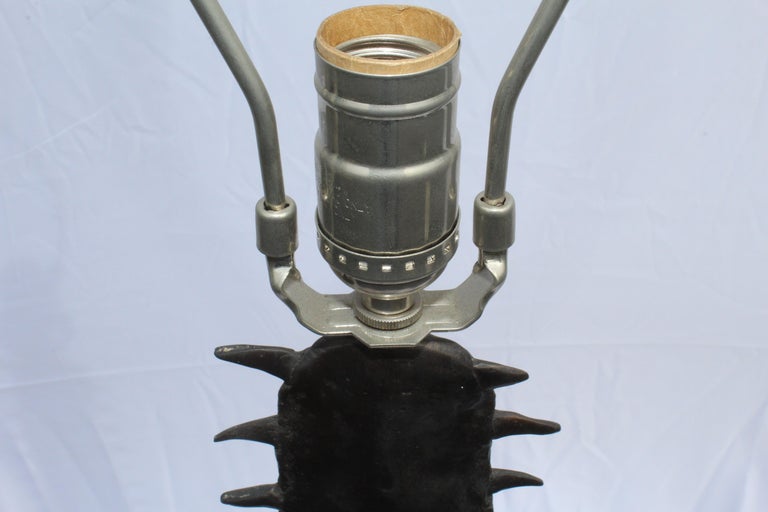 Mid Century Modern Lamp ( Bronze) Saw Tooth Shark bill For Sale at 1stDibs