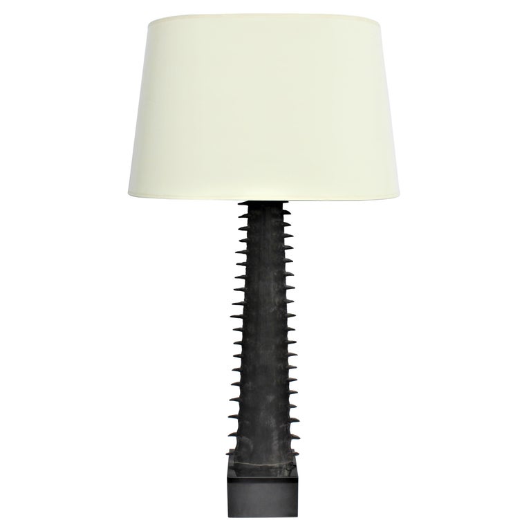 Mid Century Modern Lamp ( Bronze) Saw Tooth Shark bill For Sale at 1stDibs