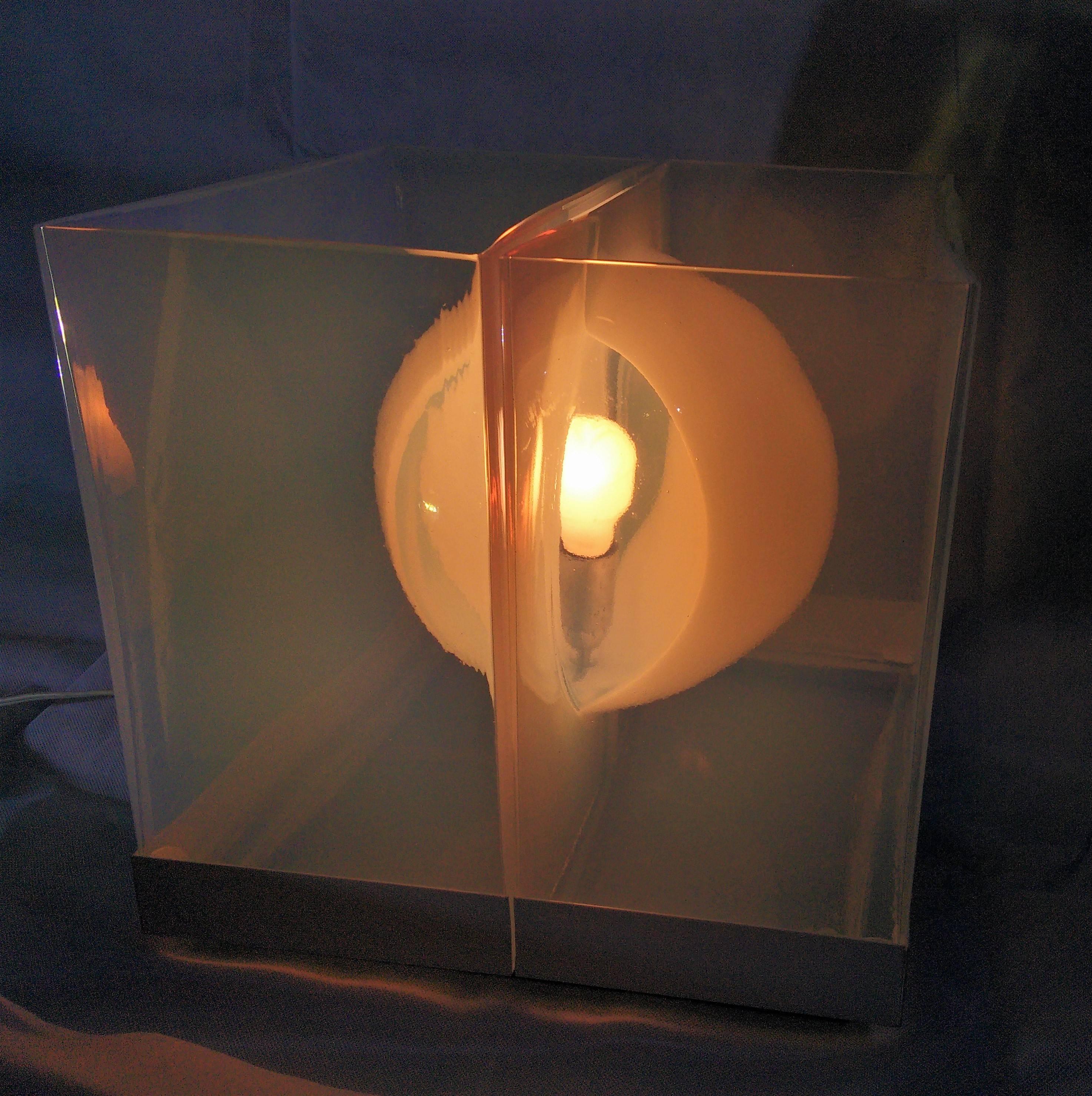 Mid-Century Modern Lamp by Carlo Nason for Mazzega in Opalescent Murano Glass In Good Condition In Merida, Yucatan