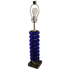 Mid-Century Modern Lamp Cobalt Blue glass