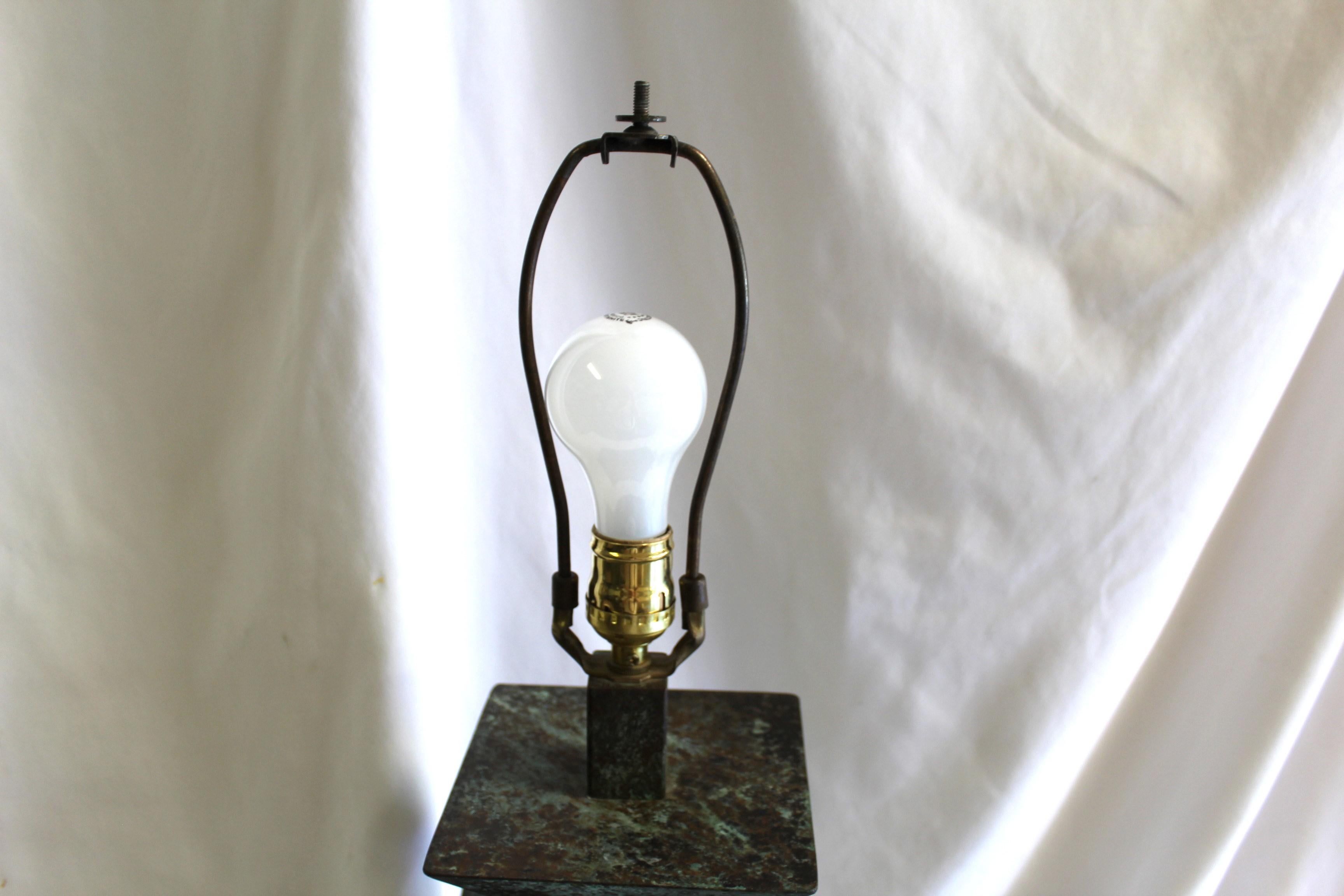 Mid-Century Modern Mid Century /Modern  Lamp  Patinated steel  ( Brancusi ) For Sale
