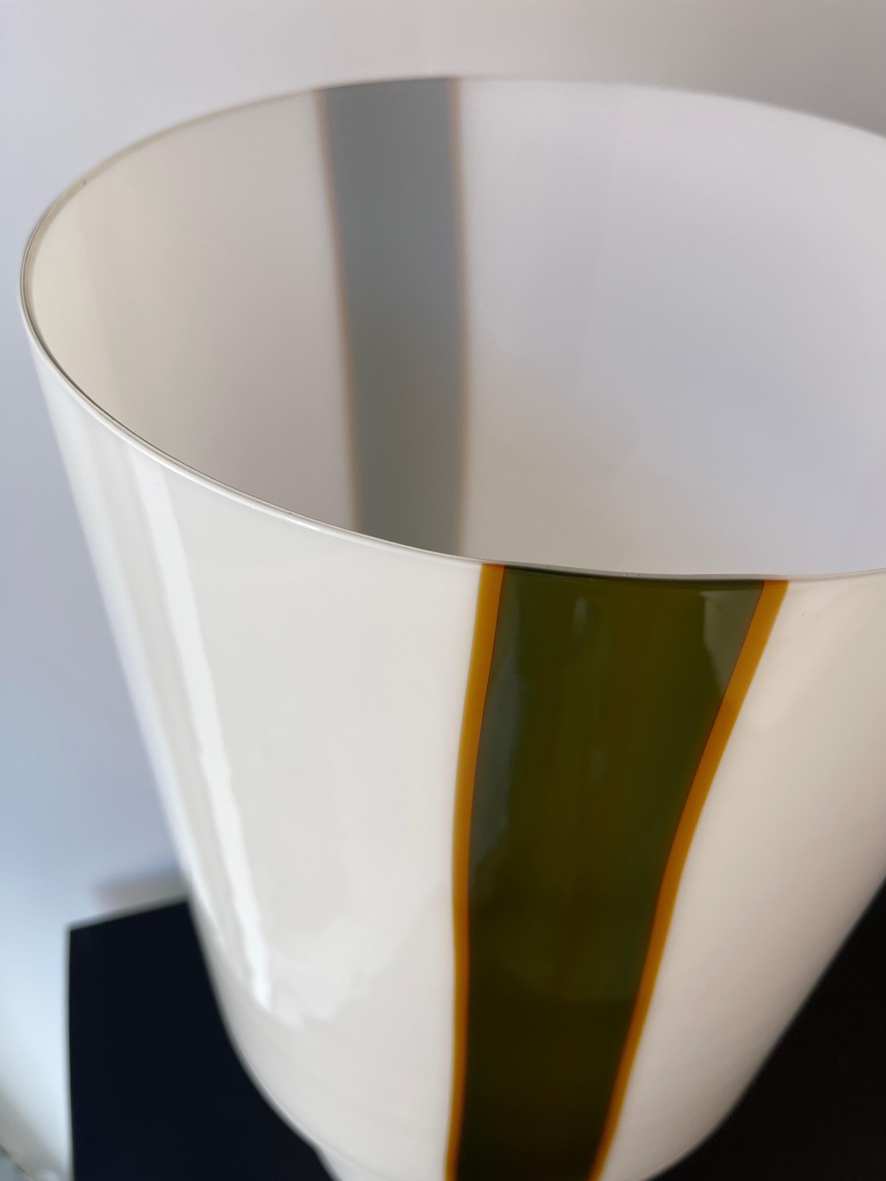 Mid-Century Modern Lamp Stripe Murano Glass Glass by Missoni, Italy, 1970s 8