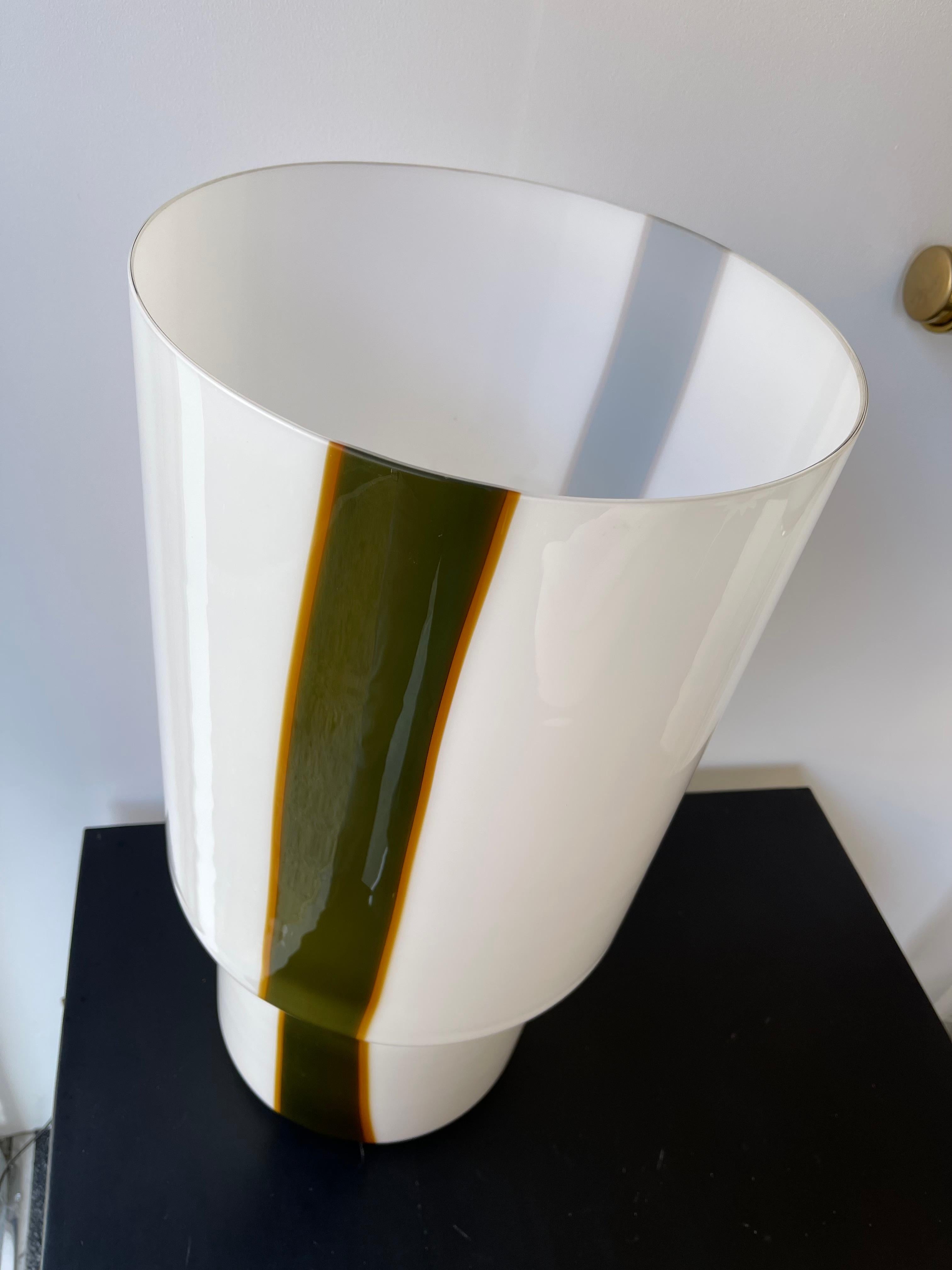 Mid-Century Modern Lamp Stripe Murano Glass Glass by Missoni, Italy, 1970s In Good Condition In SAINT-OUEN, FR