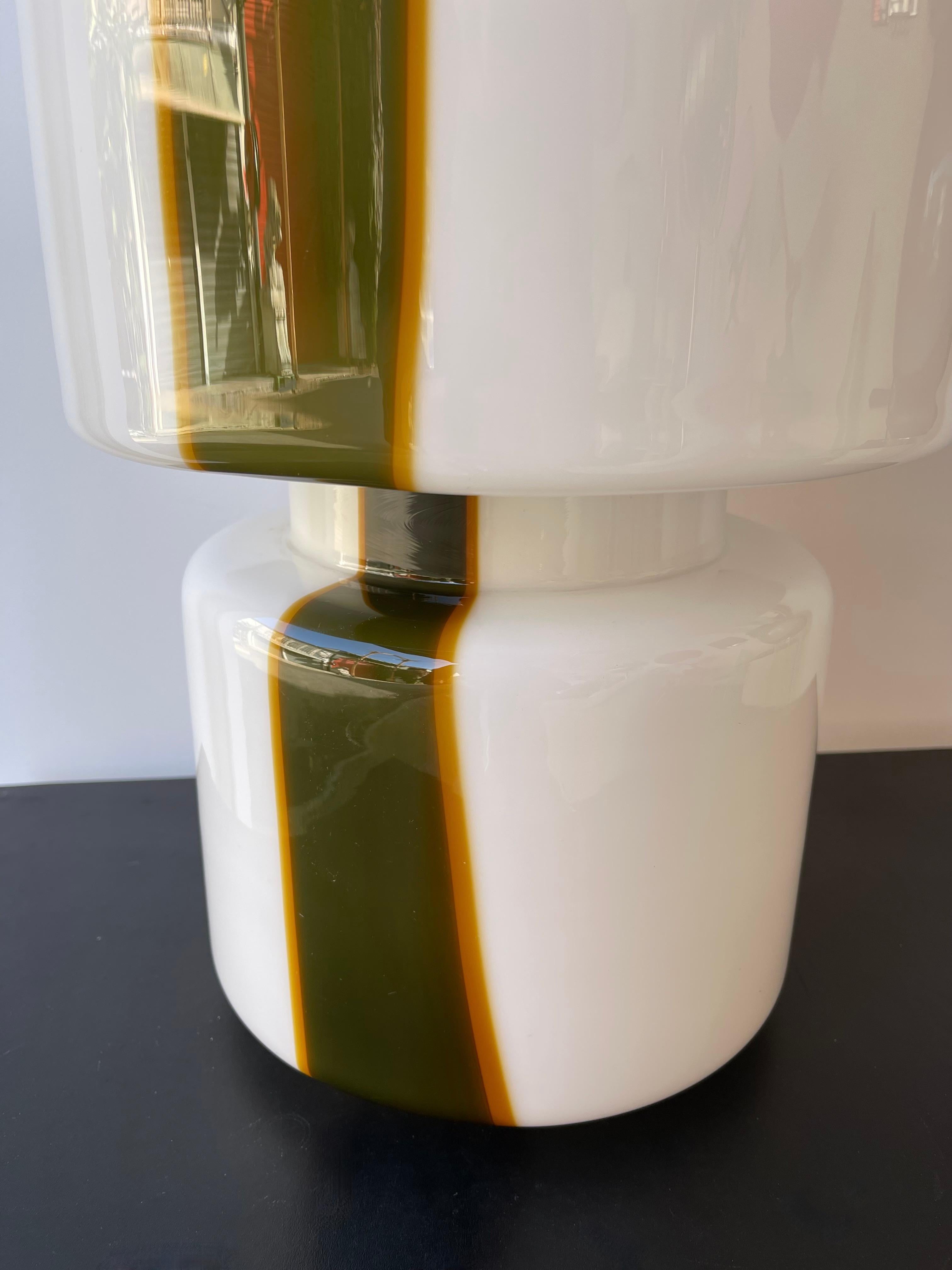 Late 20th Century Mid-Century Modern Lamp Stripe Murano Glass Glass by Missoni, Italy, 1970s