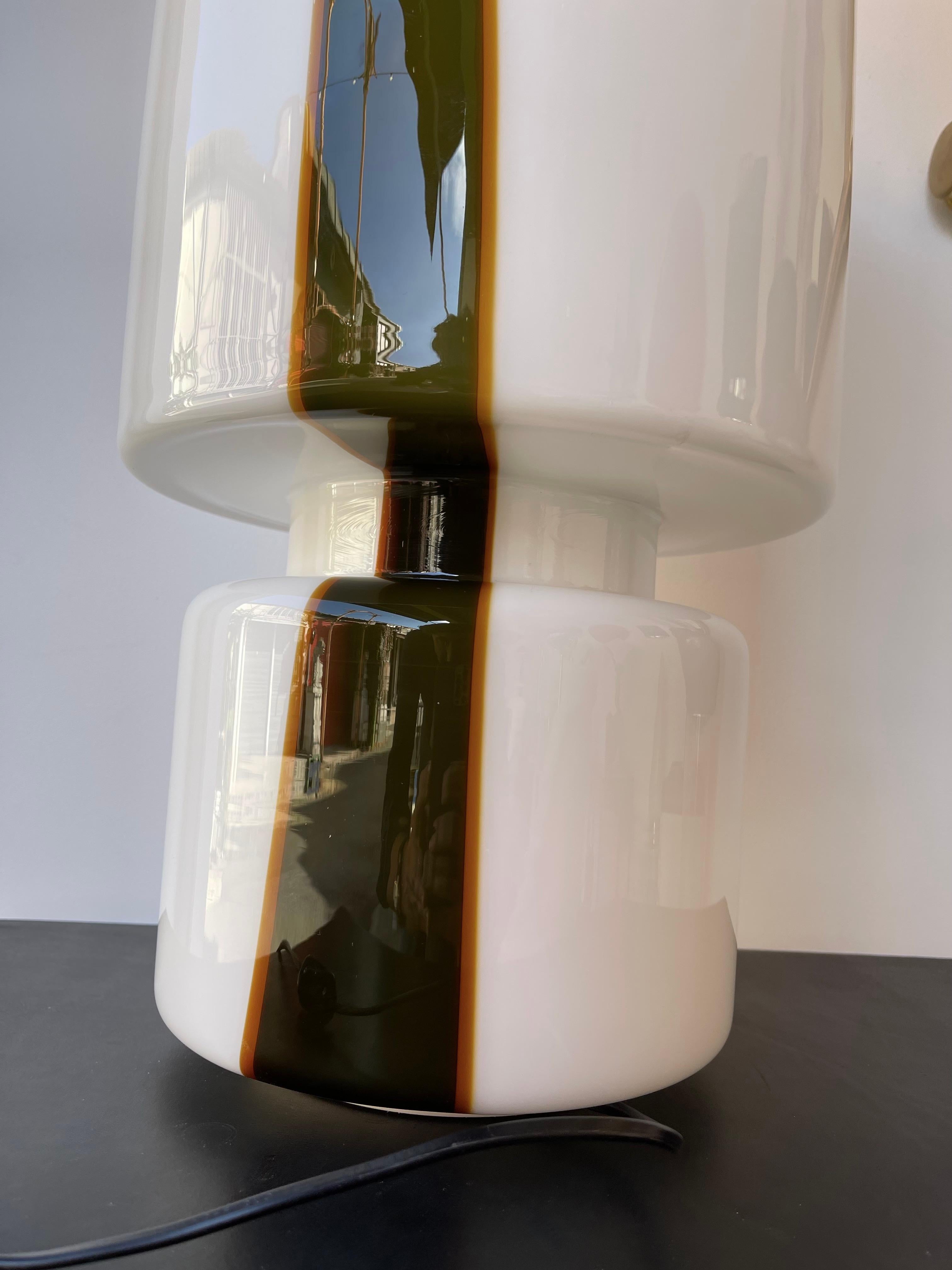 Mid-Century Modern Lamp Stripe Murano Glass Glass by Missoni, Italy, 1970s 3