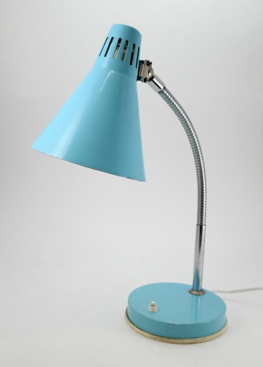 Metal Mid-Century Modern Table / Desk Lamp with Gooseneck, 1970s For Sale