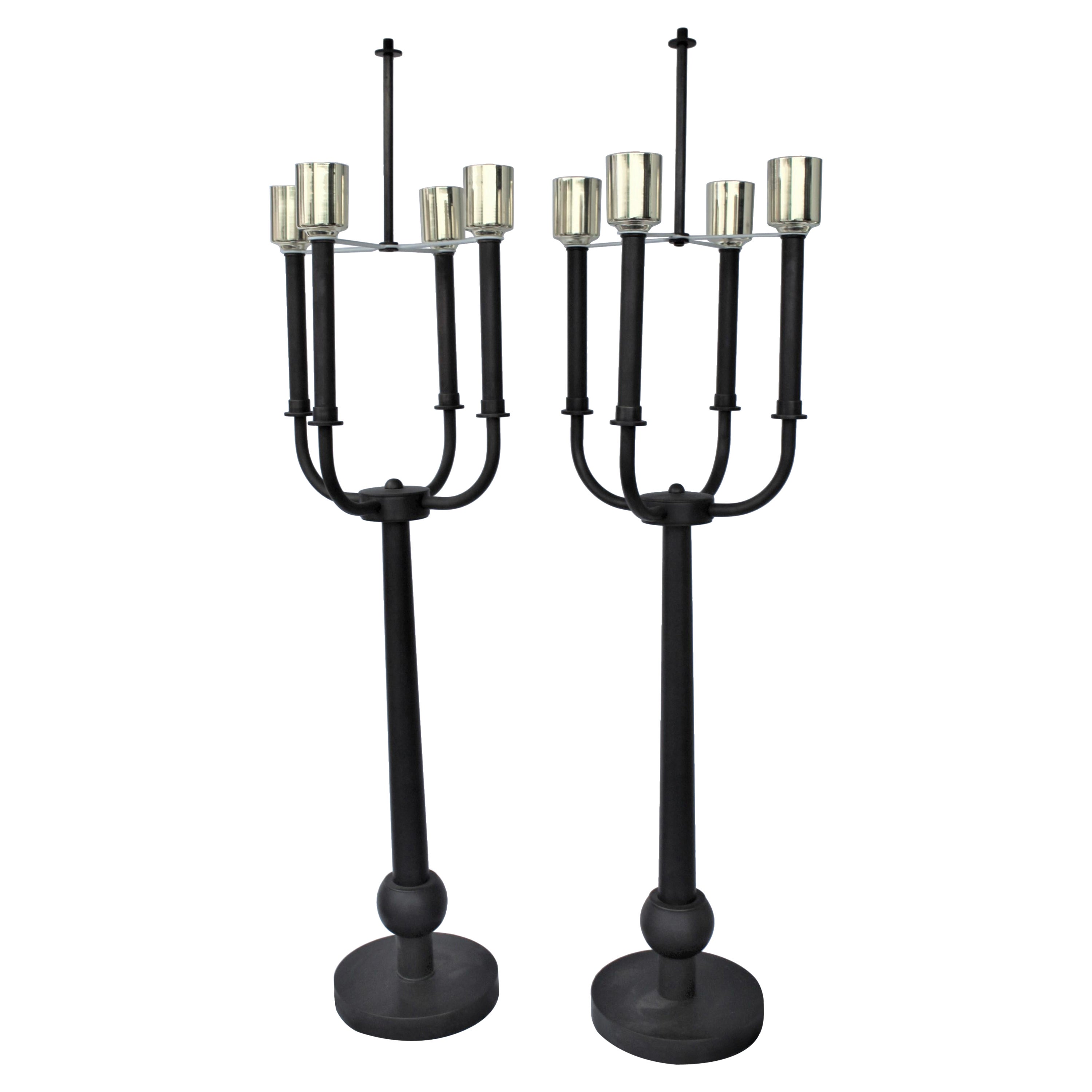 Lampes en laiton Mid-Century Modern