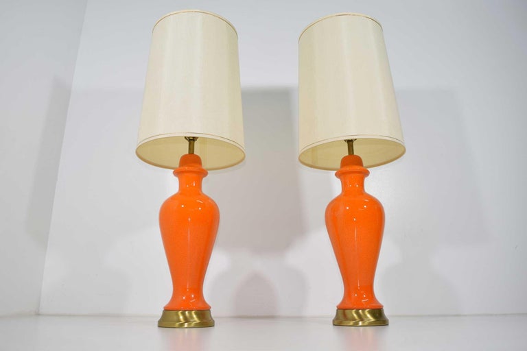 Mid-Century Modern Lamps in Orange Ceramic For Sale at 1stDibs ...