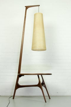 Mid-Century Modern Lampshade 'Rispal' with Organic American Nut Table