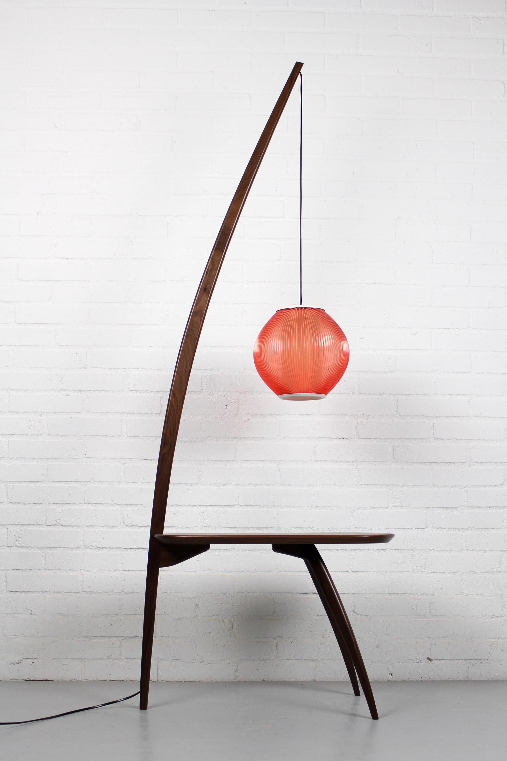 Dutch Mid-Century Modern Lampshade with American Nut Table