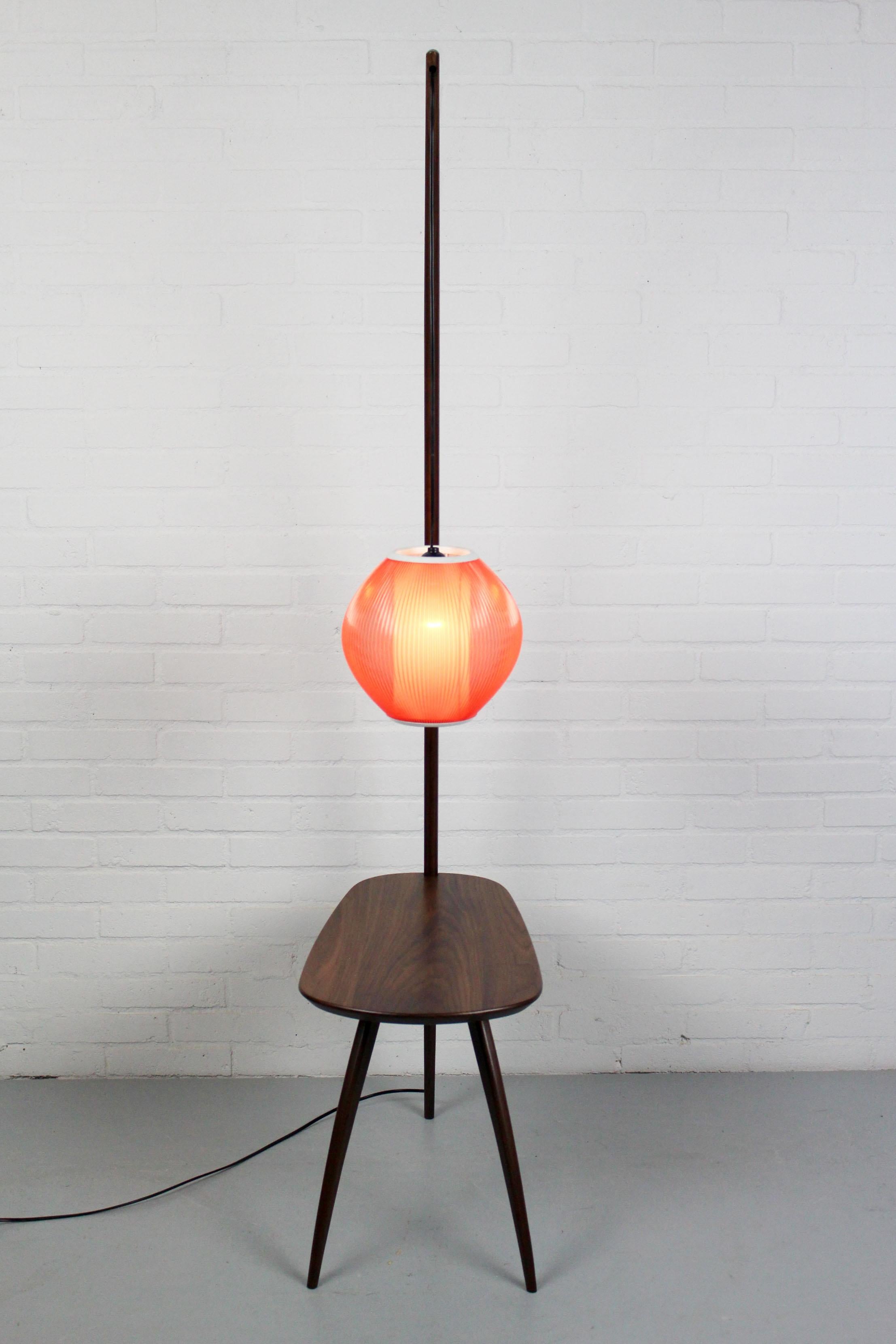 Plastic Mid-Century Modern Lampshade with American Nut Table