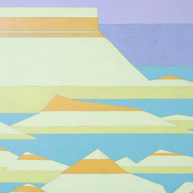 Mid-Century Modern Landscape Acrylic Painting For Sale at 1stDibs
