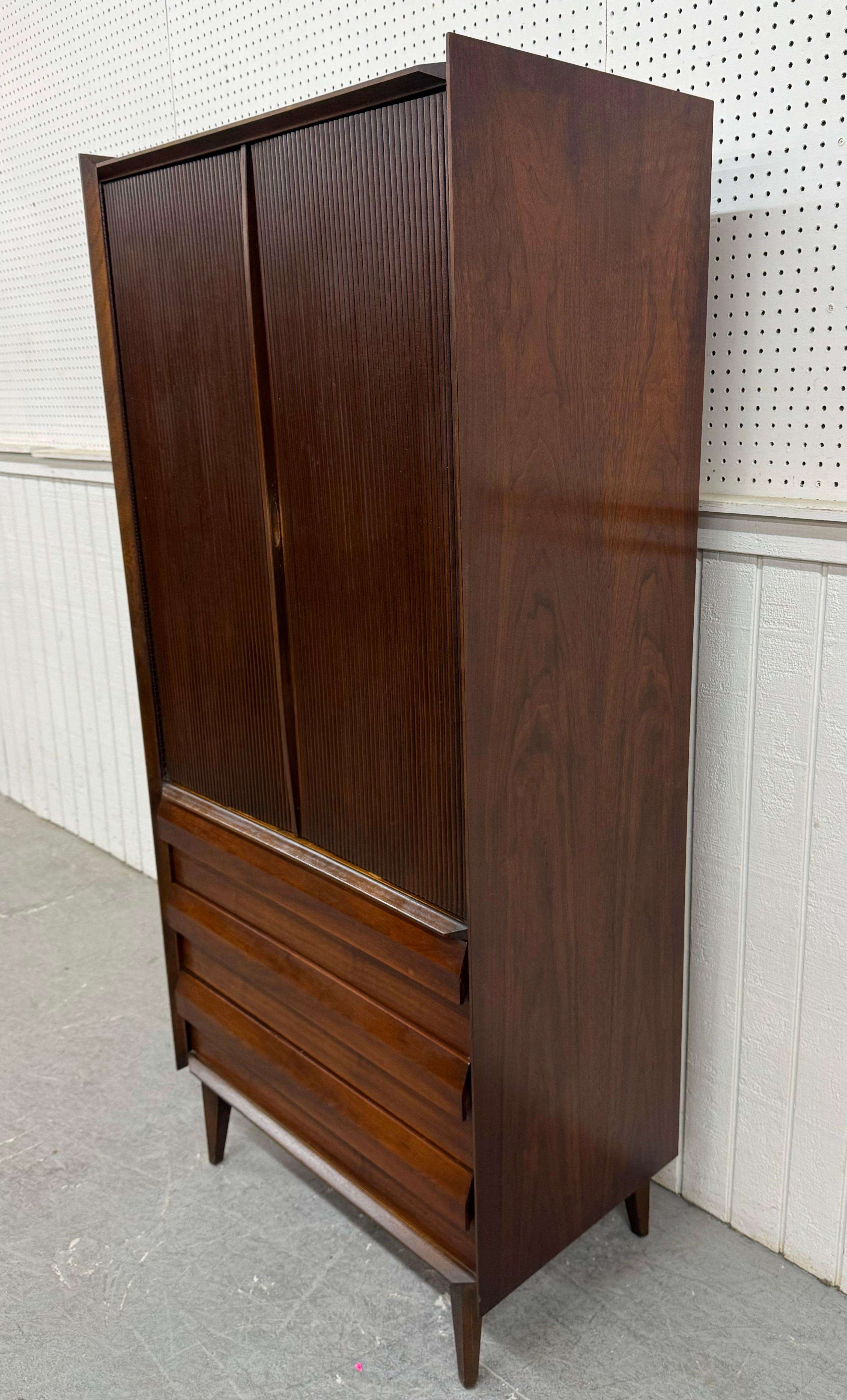 American Mid-Century Modern Lane 1st Edition Walnut Armoire