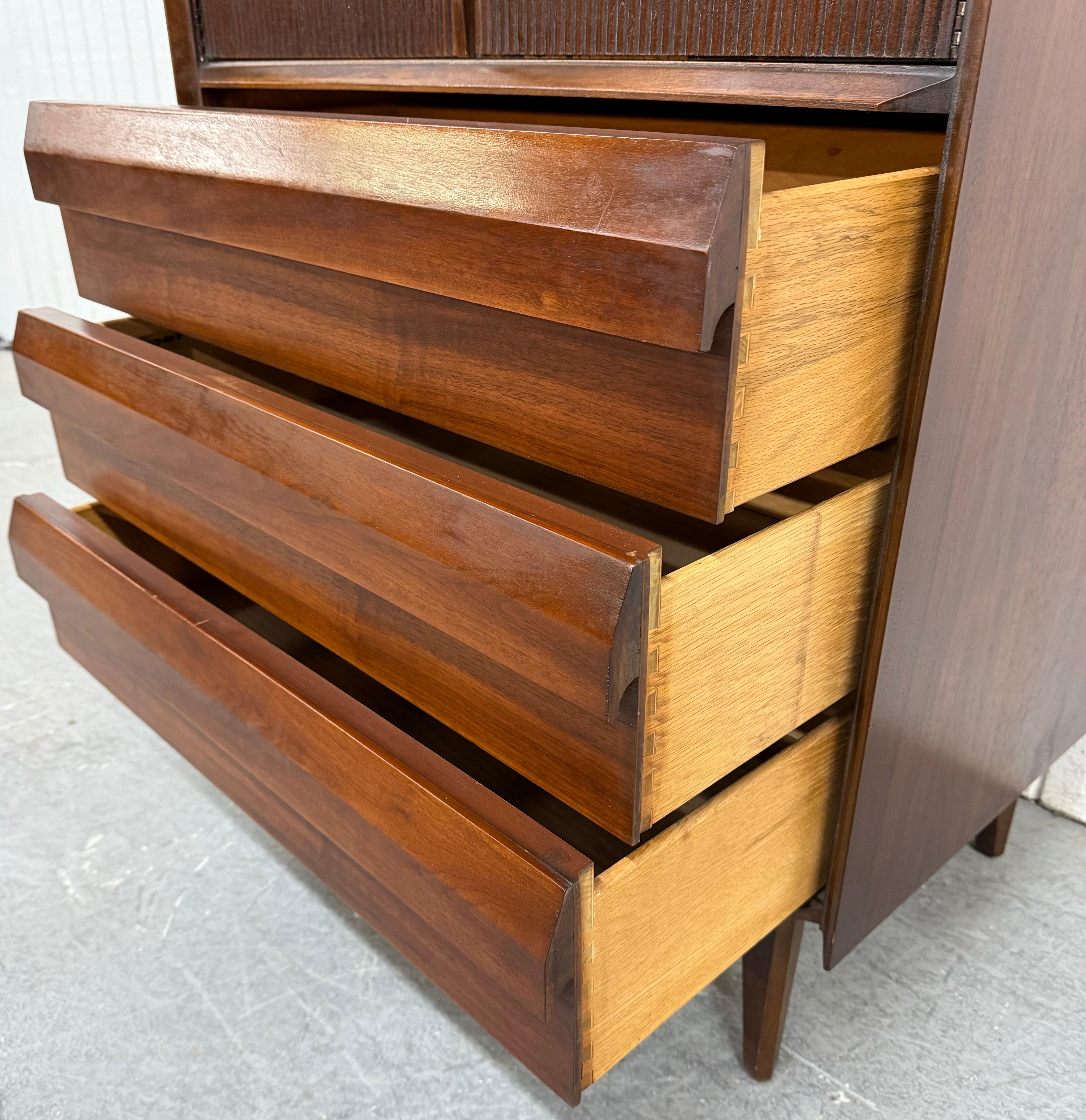 Wood Mid-Century Modern Lane 1st Edition Walnut Armoire