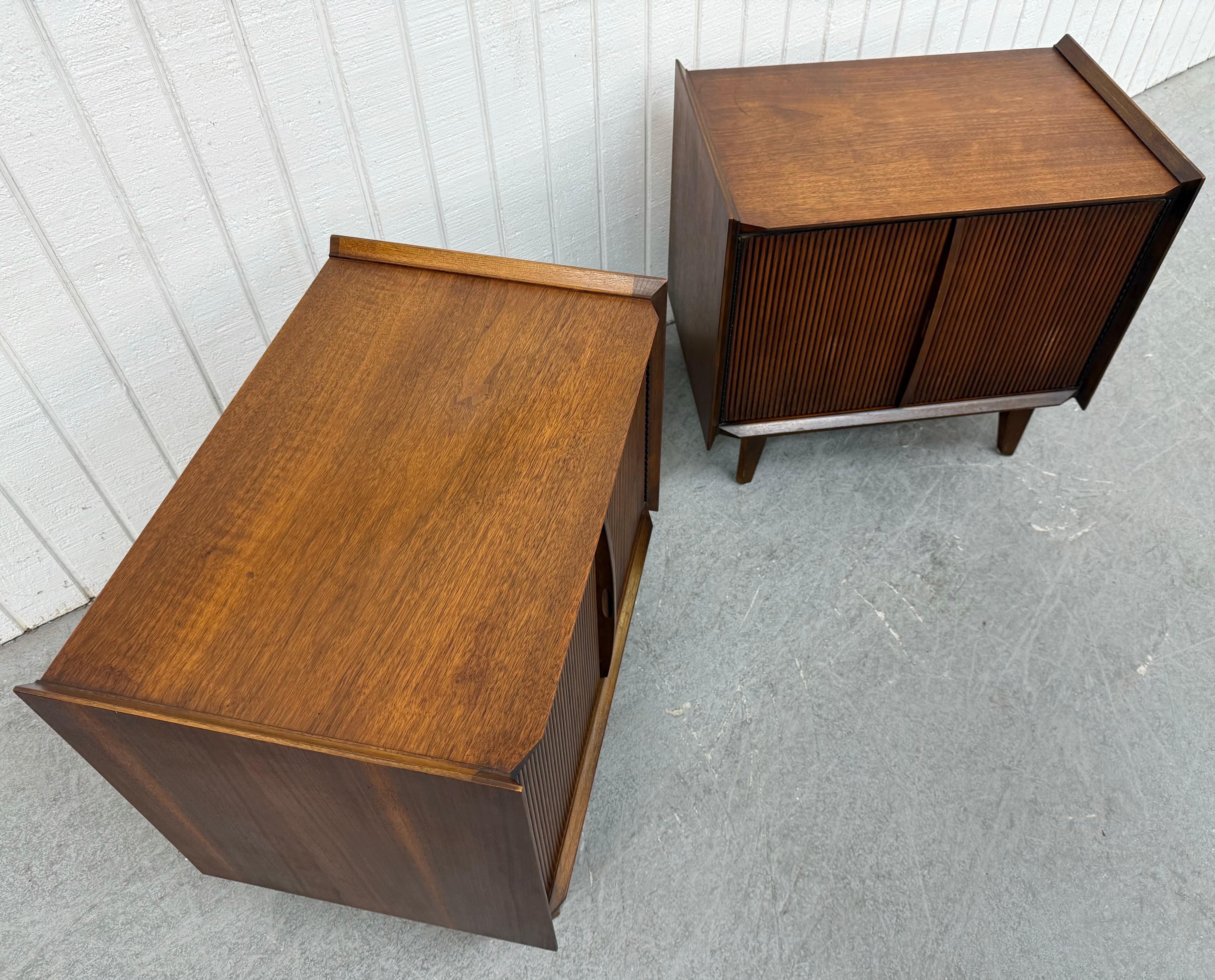 20th Century Mid-Century Modern Lane 1st Edition Walnut Nightstands - Set of 2