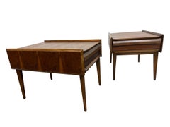 Mid-Century Modern Lane 1st Edition Walnut Side Tables - Set of 2