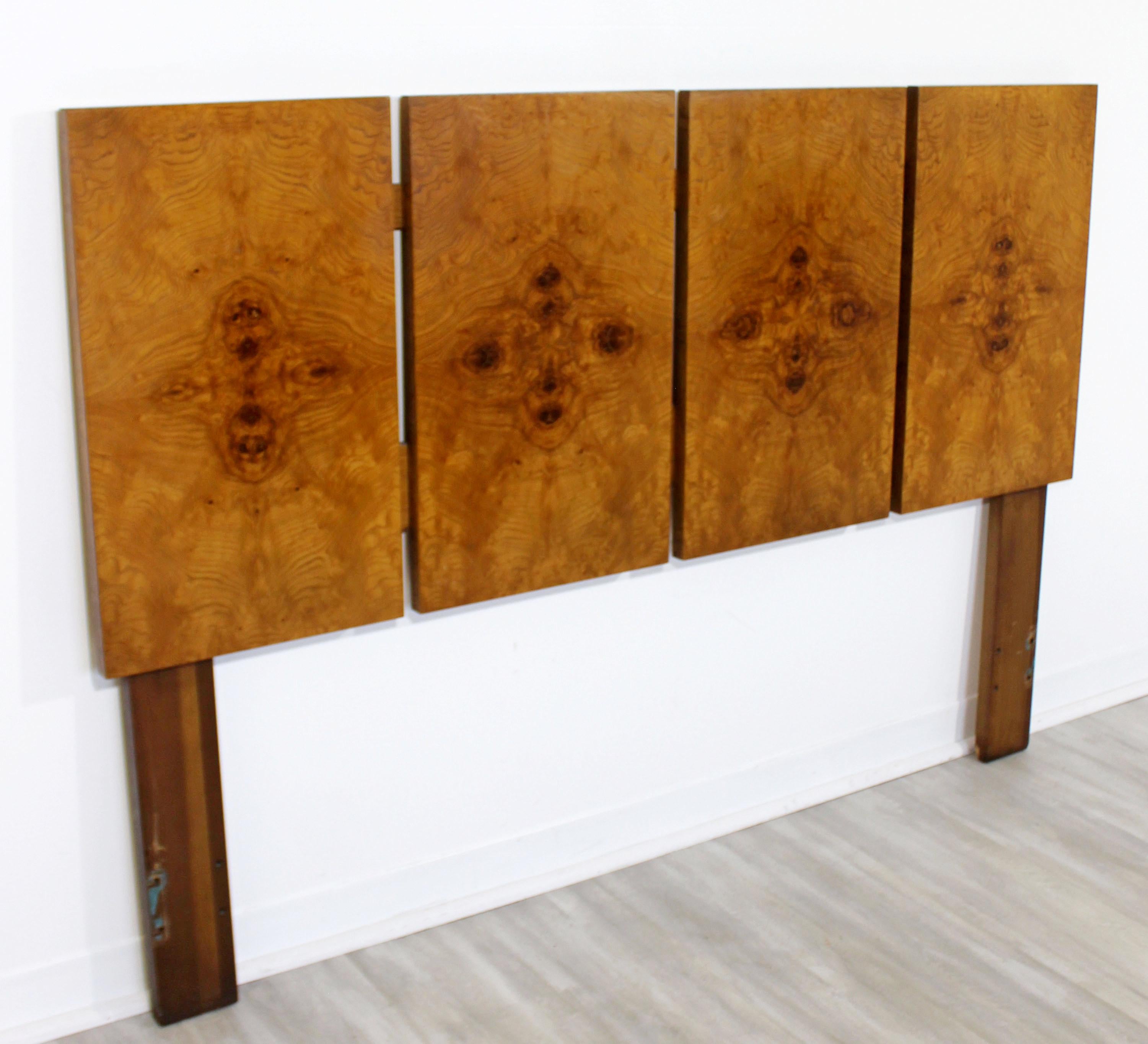 Mid-Century Modern Lane 5 Pc Burl Wood Bedroom Dresser Nightstands Headboard 6