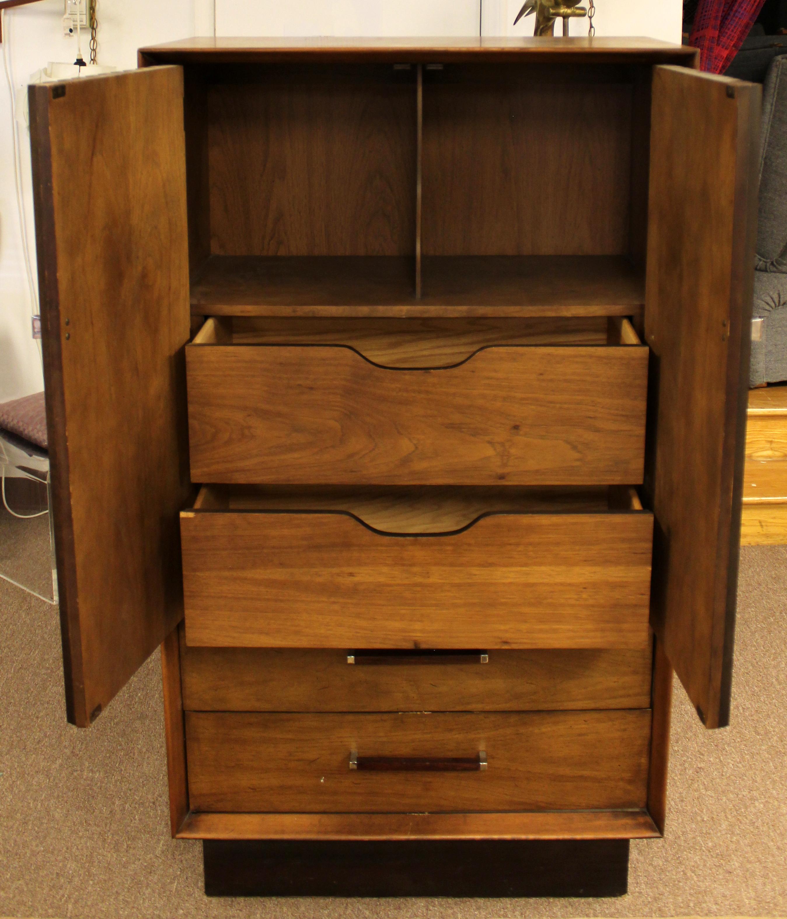 Mid Century Modern Lane 5 Pc Rosewood Bedroom Set Dresser Headboard Cabinet 70s 3