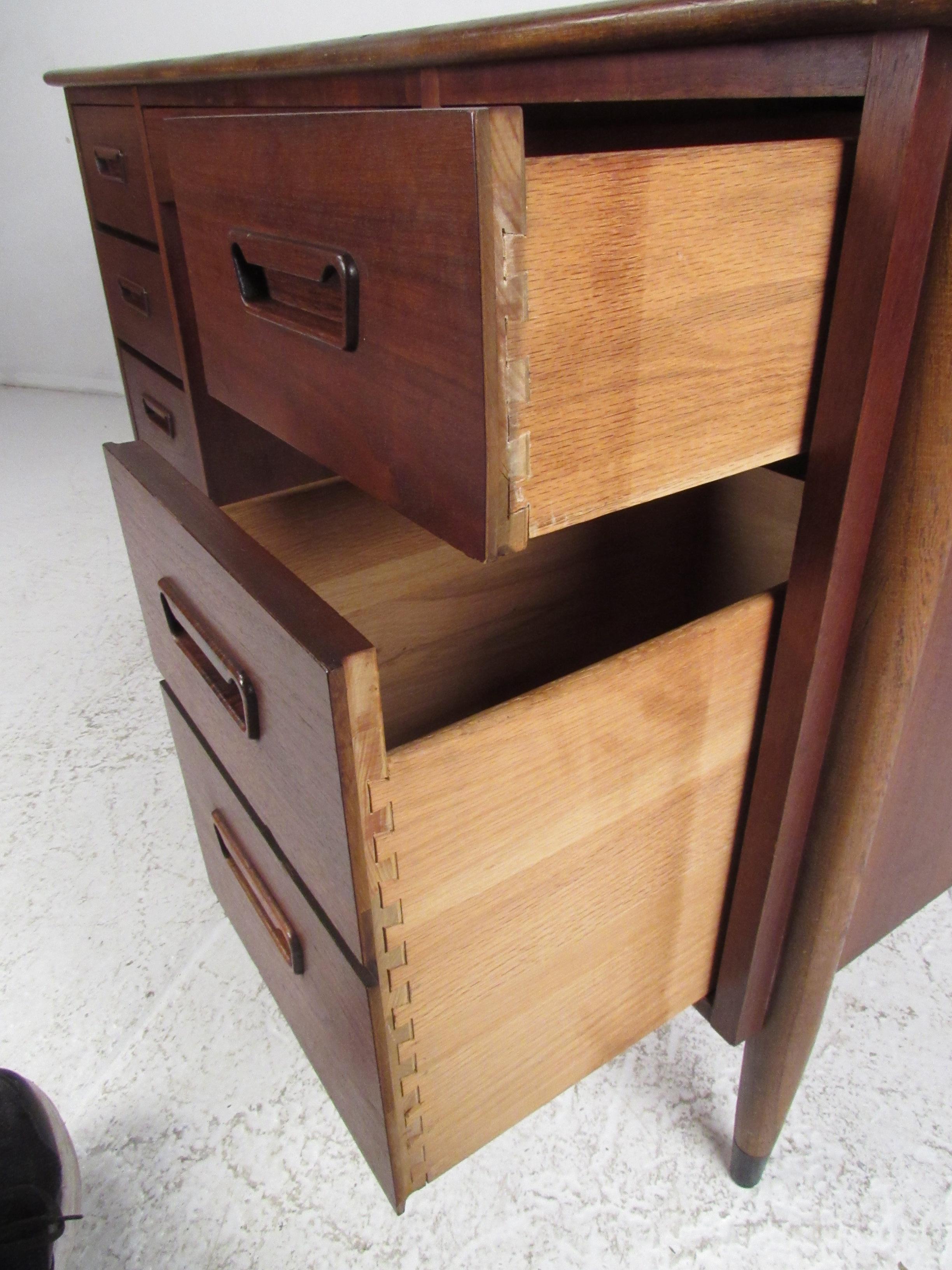 Walnut Mid-Century Modern Lane Acclaim Desk