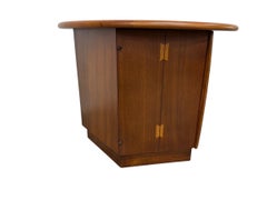 Mid-Century Modern Lane Acclaim Round Walnut Side Table - Refinished