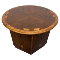 Mid-Century Modern Lane Acclaim Round Walnut Side Table - Refinished