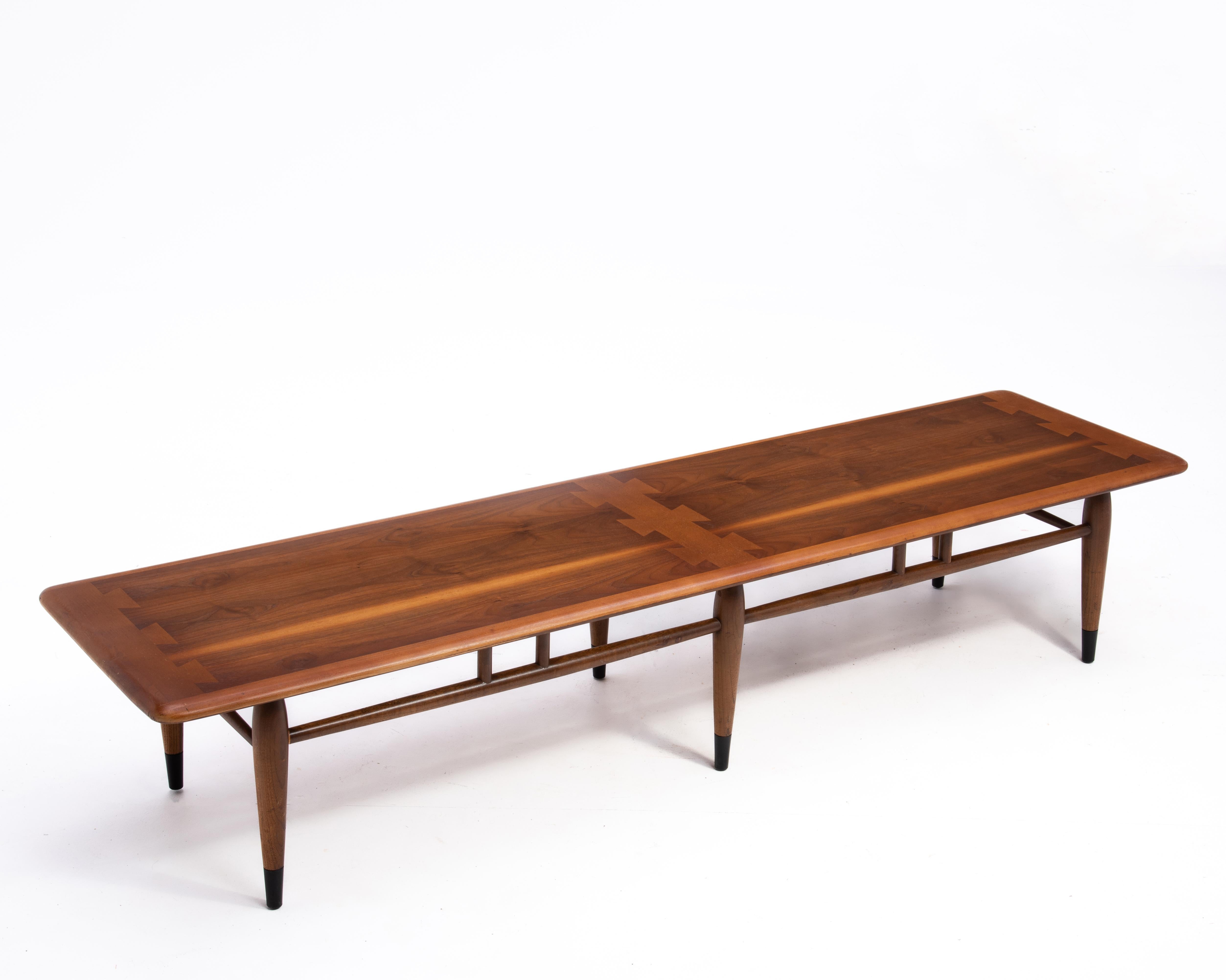 Late 20th Century Mid-Century Modern Lane Acclaim Walnut Coffee Table Andre Bus Style 900 09
