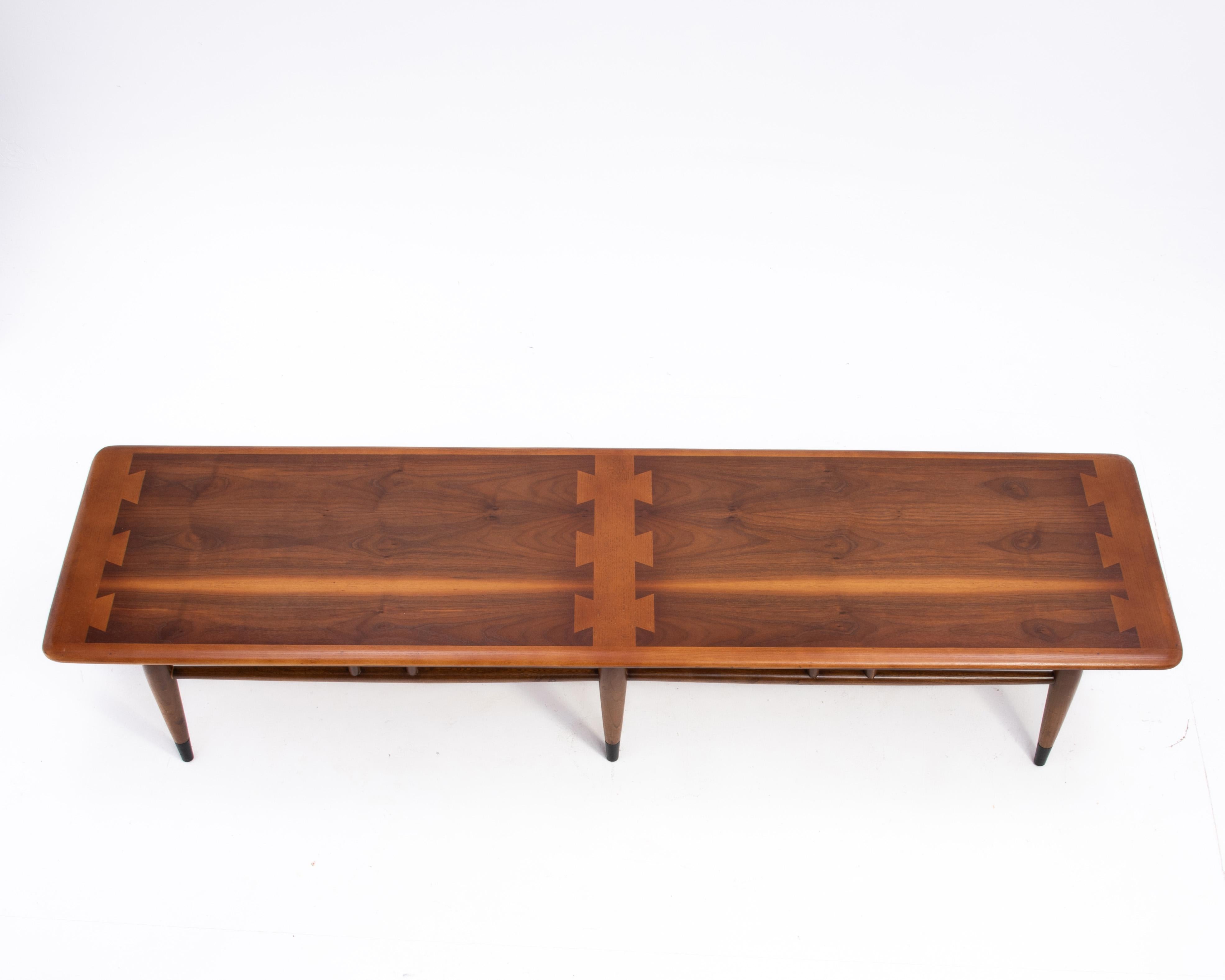 Mid-Century Modern Lane Acclaim Walnut Coffee Table Andre Bus Style 900 09 For Sale 1