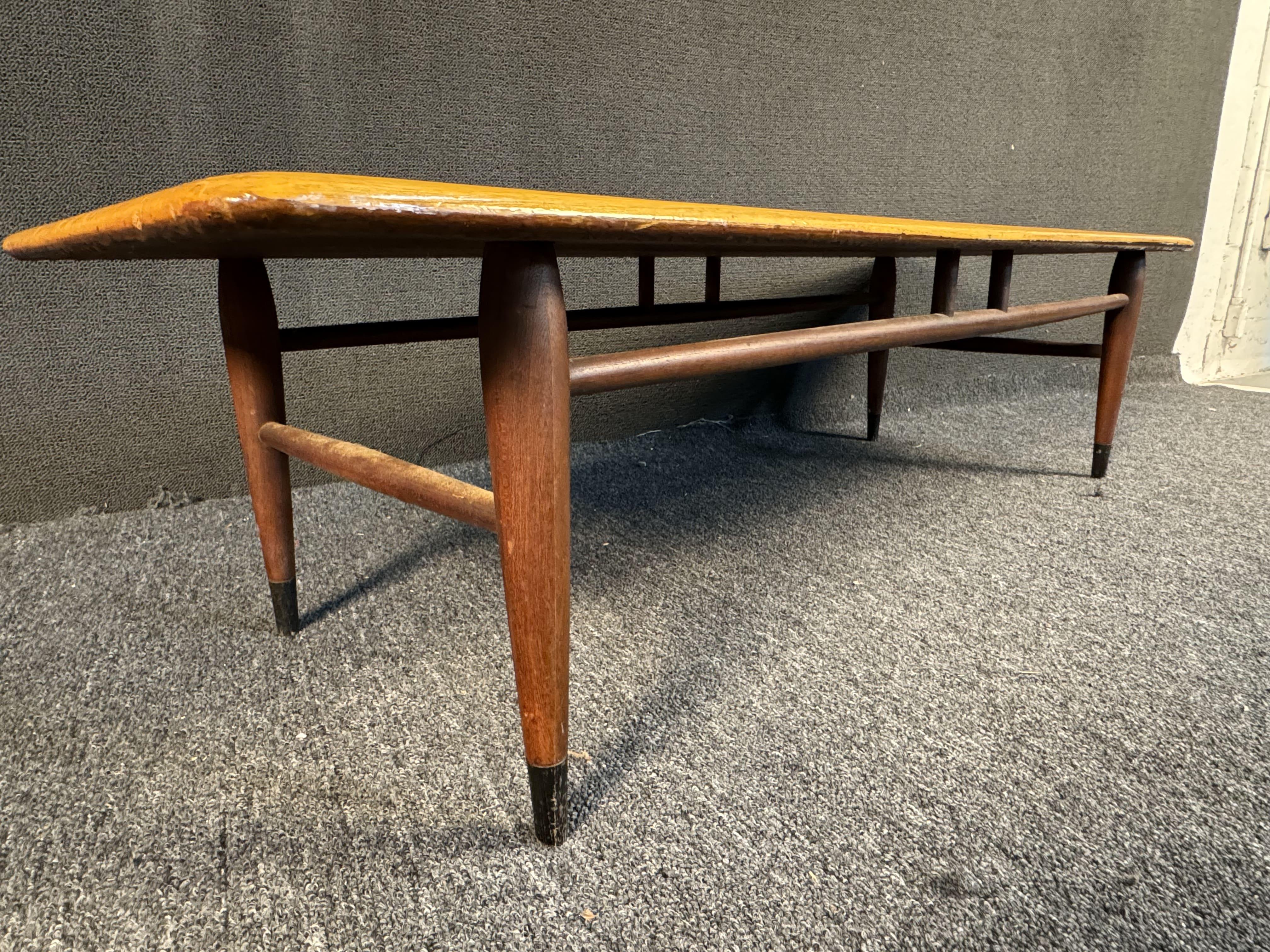 Mid-Century Modern Lane Acclaim Walnut Dovetailed Coffee Table 5