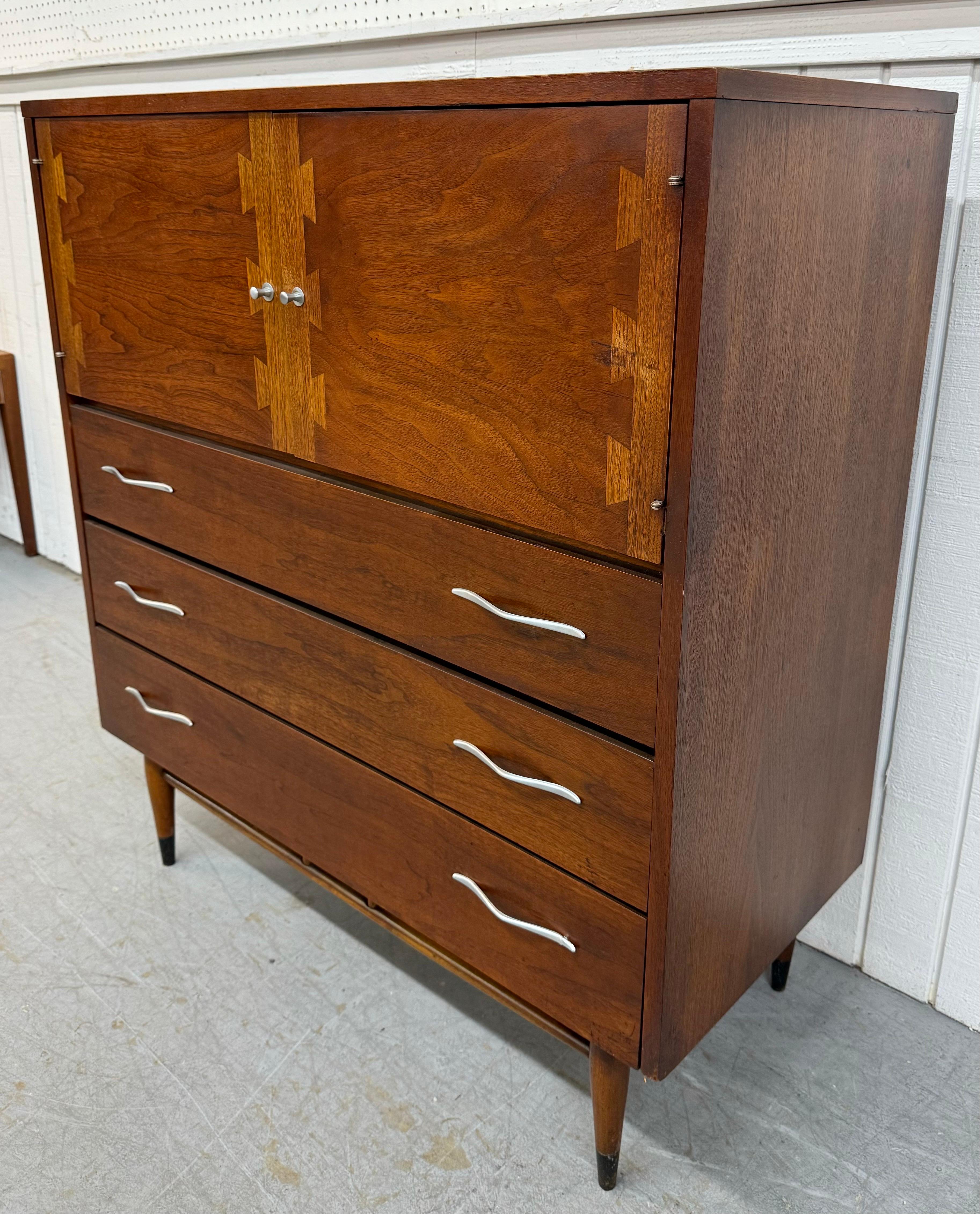 American Mid-Century Modern Lane Acclaim Walnut High Chest
