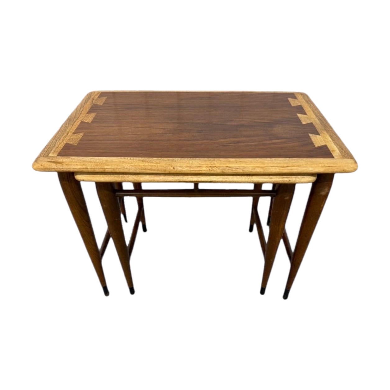 Mid-Century Modern Lane Acclaim Walnut Nesting Tables - Set of 2