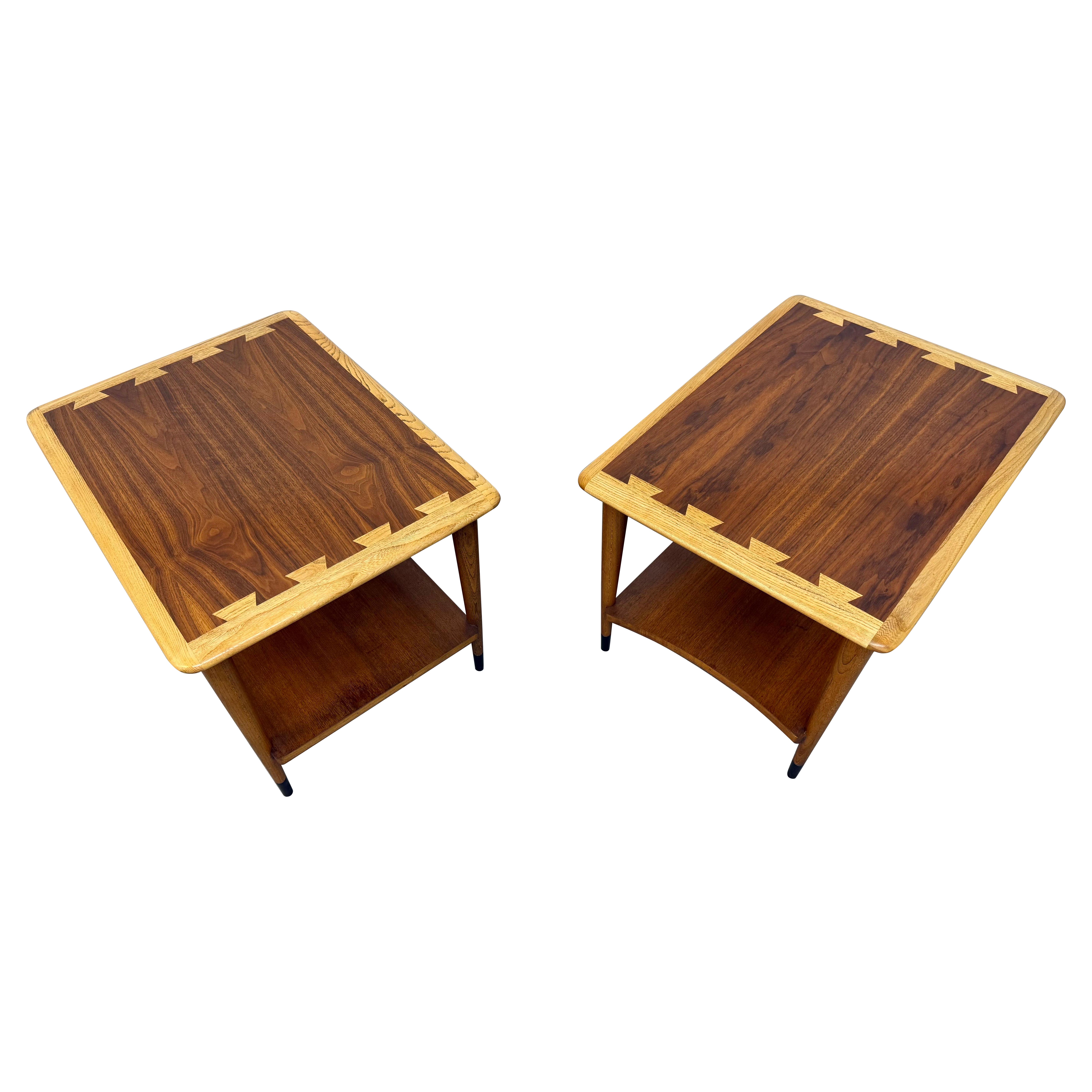 Mid-Century Modern Lane Acclaim Walnut Side Tables - Set of 2