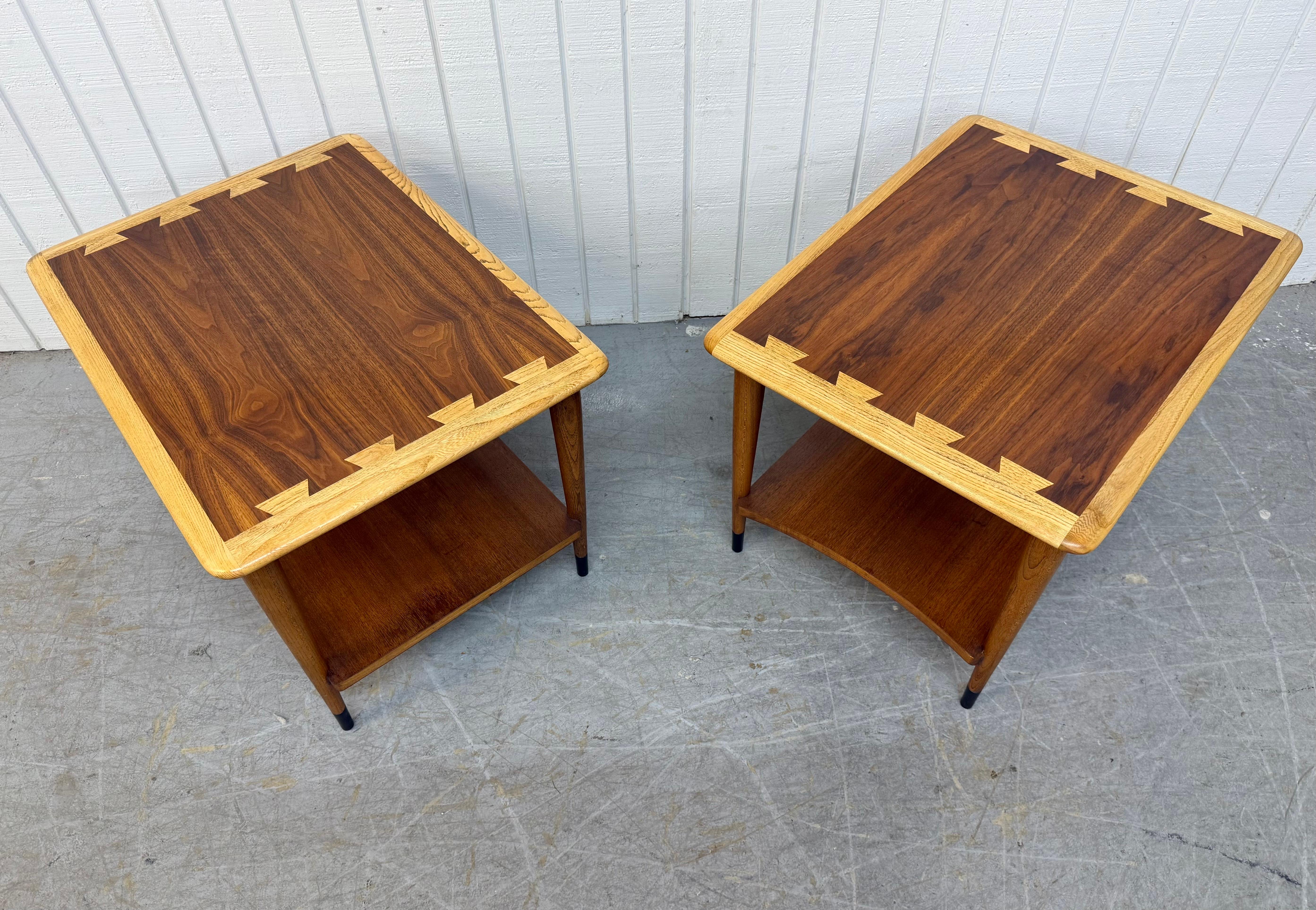 Mid-Century Modern Lane Acclaim Walnut Side Tables - Set of 2