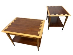 Mid-Century Modern Lane Acclaim Walnut Side Tables - Set of 2 - Refinished!