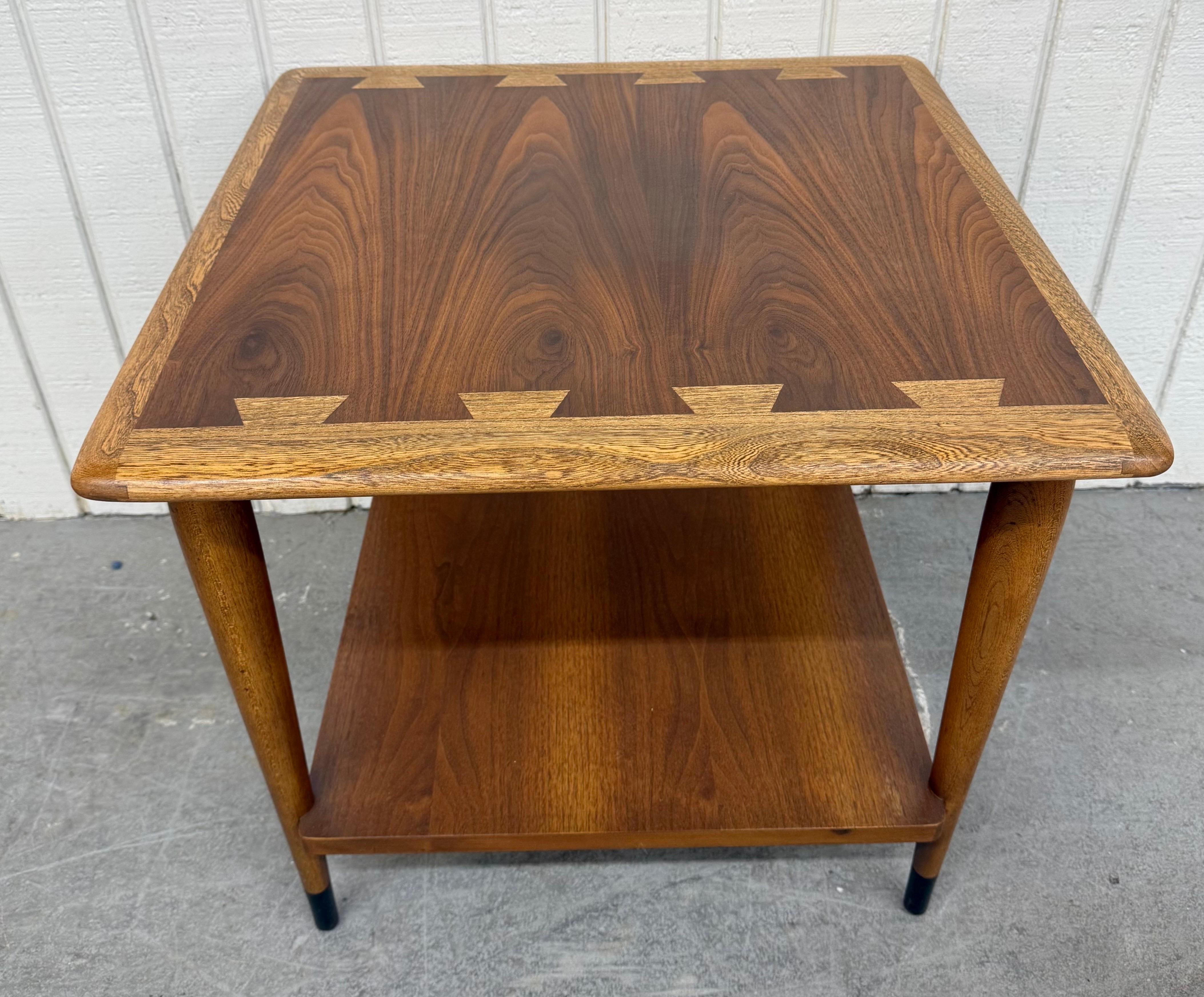 Mid-Century Modern Lane Acclaim Walnut Square Side Tables - Set of 2 For Sale 1
