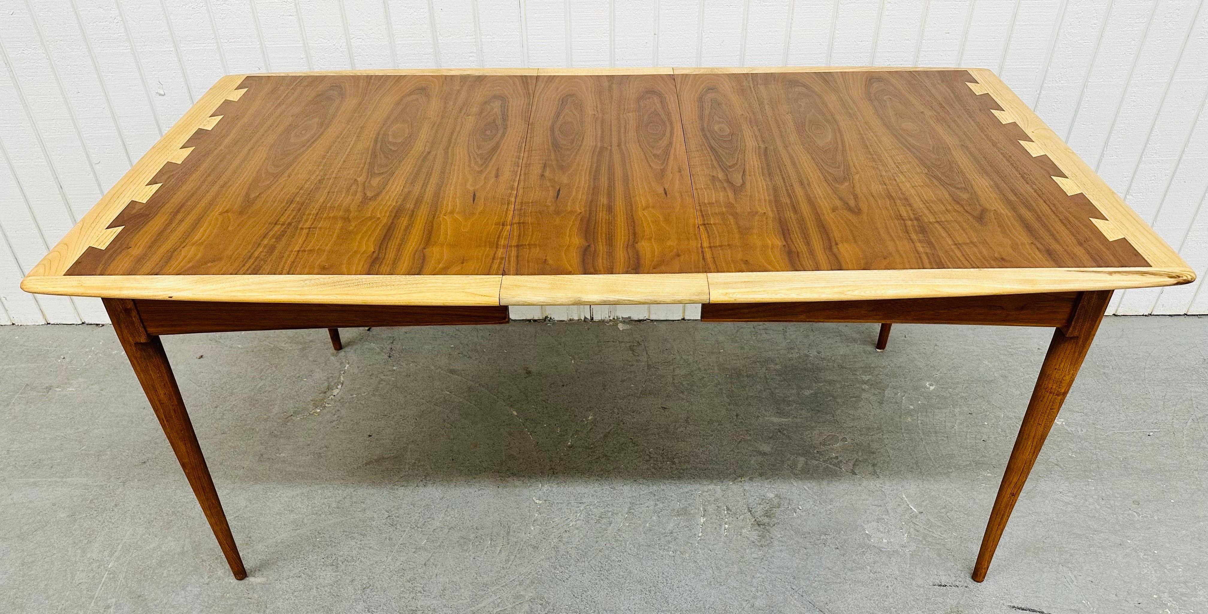 American Mid-Century Modern Lane Acclaimed Walnut Dining Table For Sale