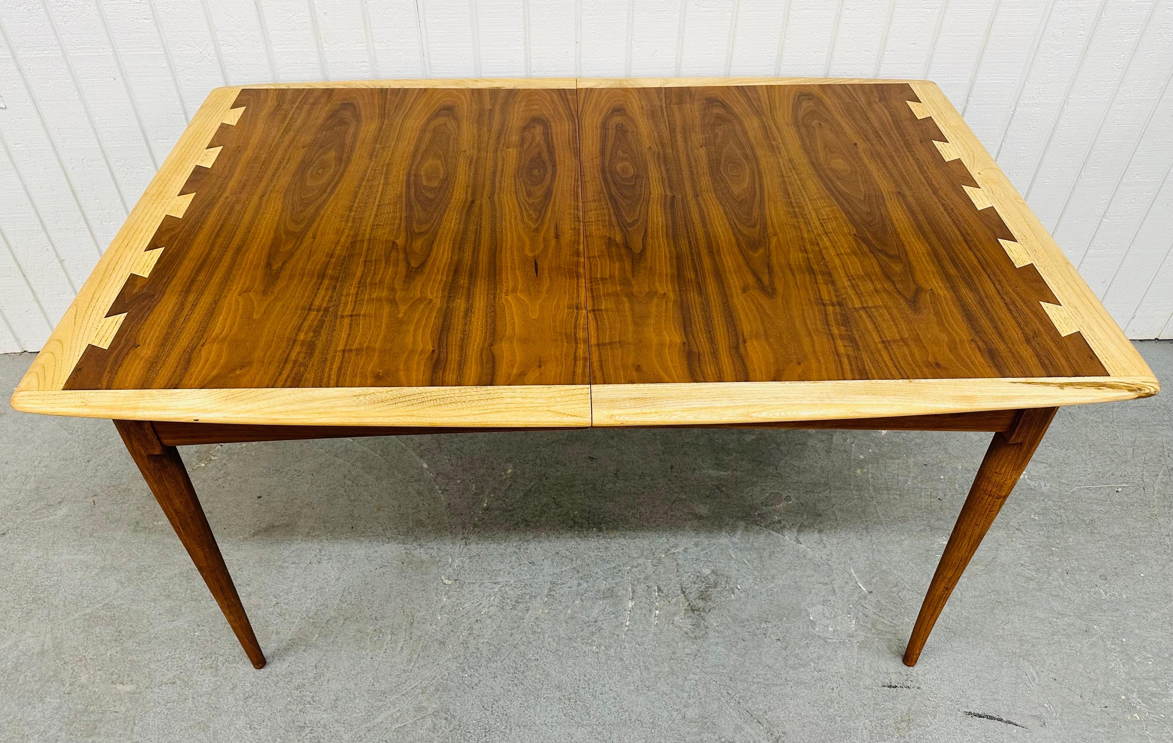 Mid-Century Modern Lane Acclaimed Walnut Dining Table For Sale 2