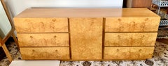 Mid-Century Modern Lane Altavista Burlwood Burl Dresser with Two Mirrors