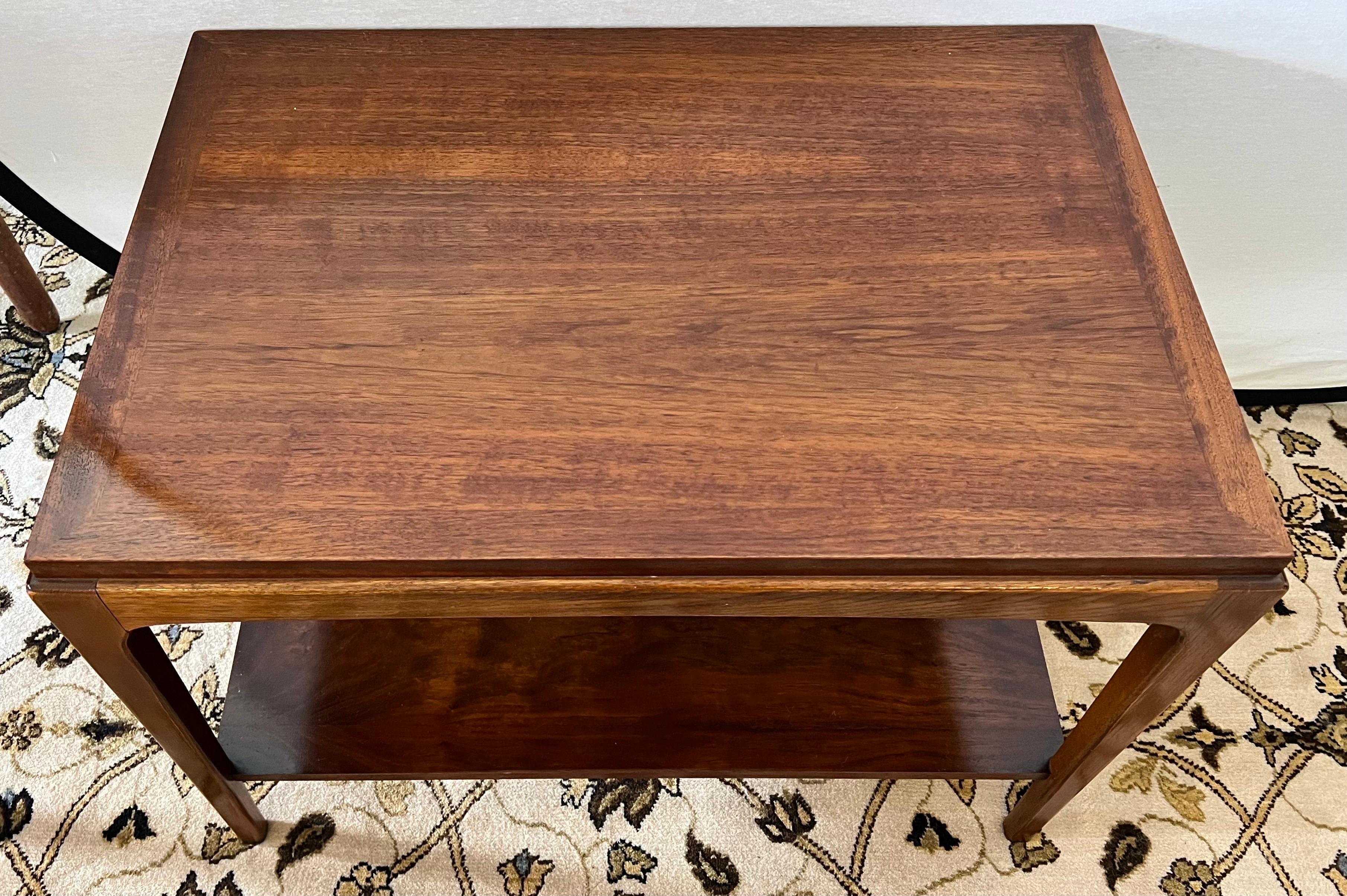 Late 20th Century Mid-Century Modern Lane Altavista Two Tiered Walnut Side Table