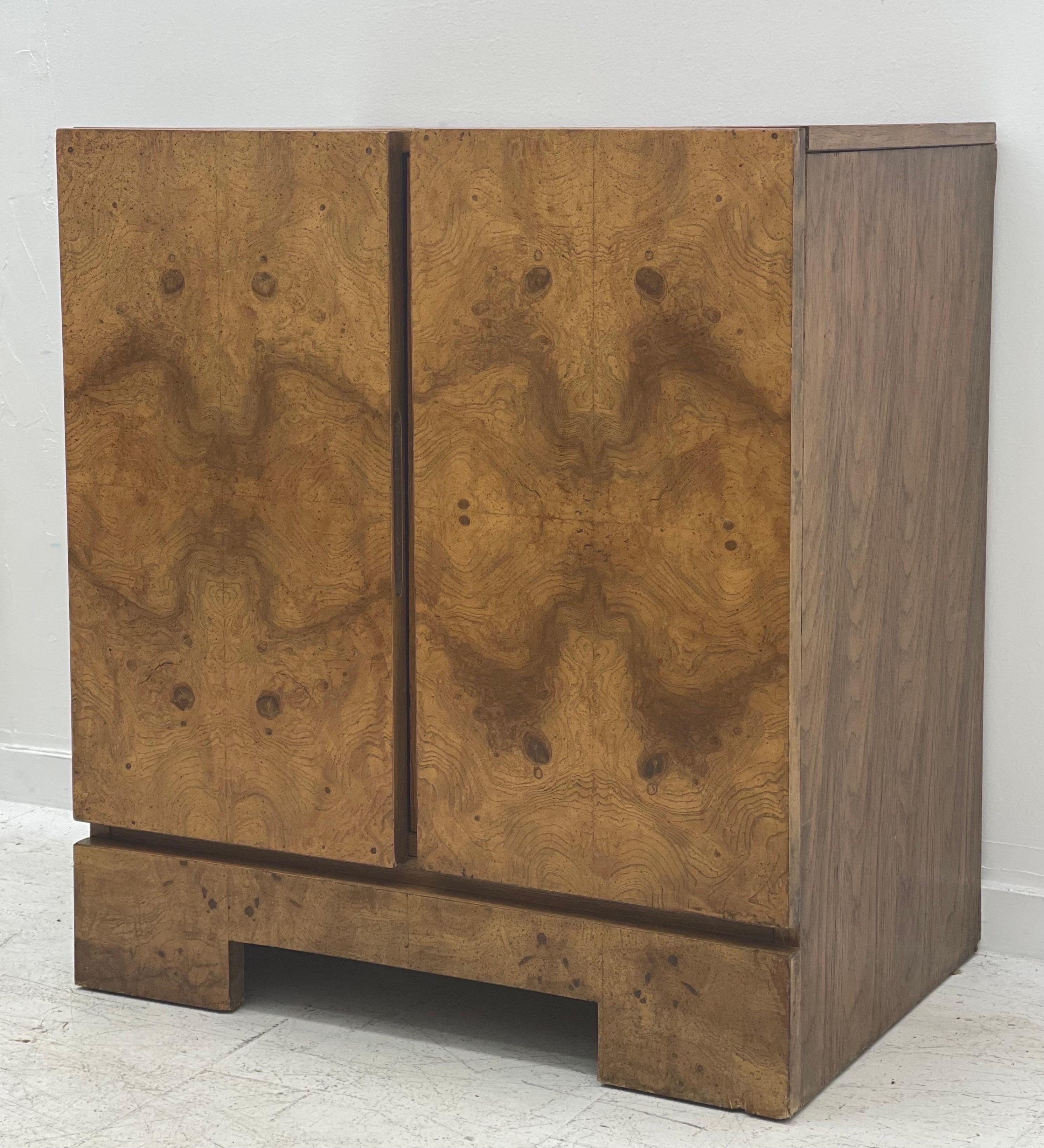 Mid-Century Modern Lane Art Deco Burl Wood Baughman Side Table Record Cabinet 9