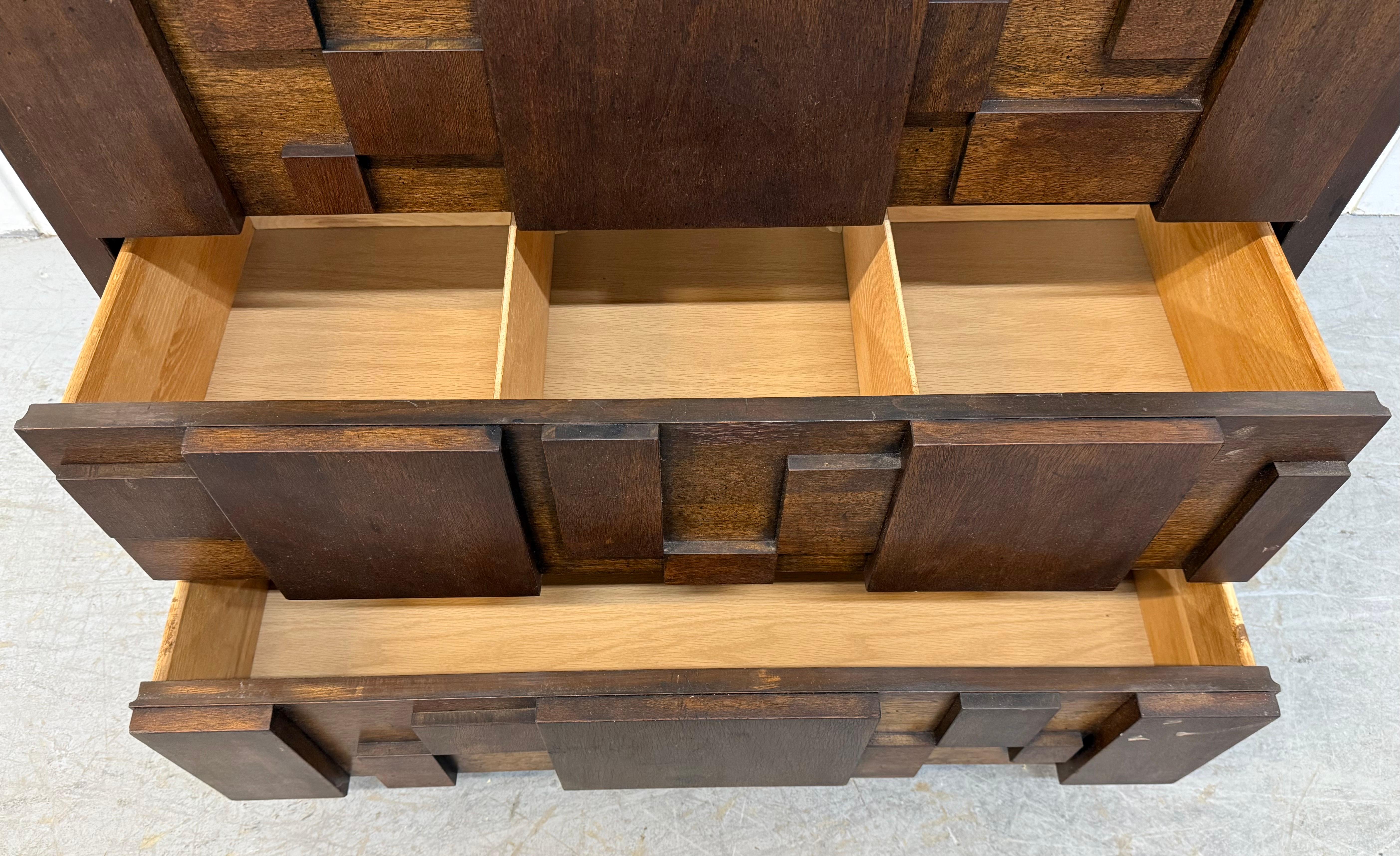 Mid-Century Modern Lane Brutalist Walnut Armoire 1