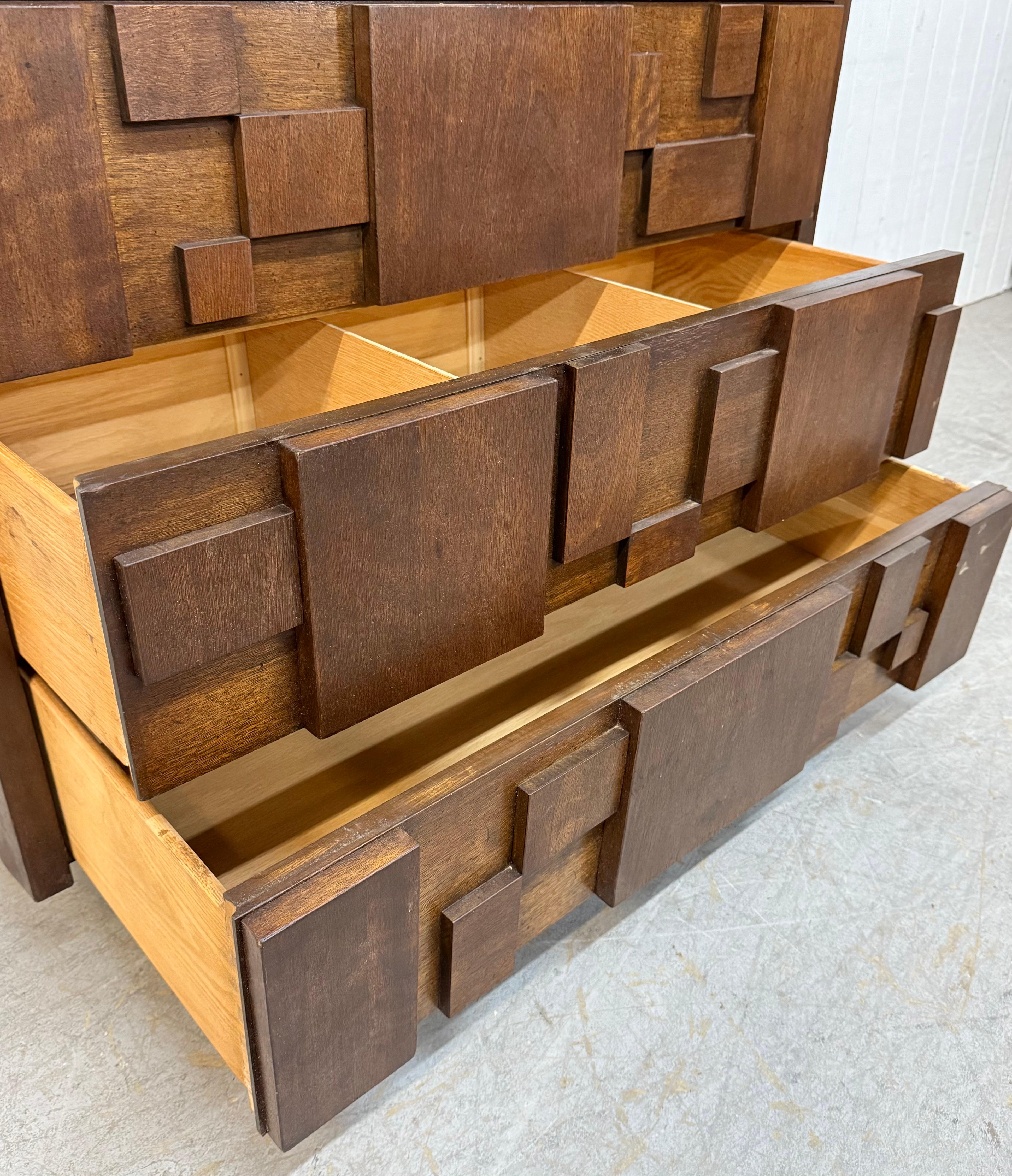 Mid-Century Modern Lane Brutalist Walnut Armoire 2