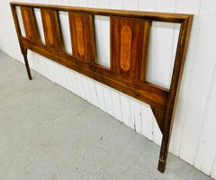 Mid-Century Modern Lane Burled Walnut King Headboard