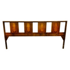 Mid-Century Modern Lane Burled Walnut King Headboard