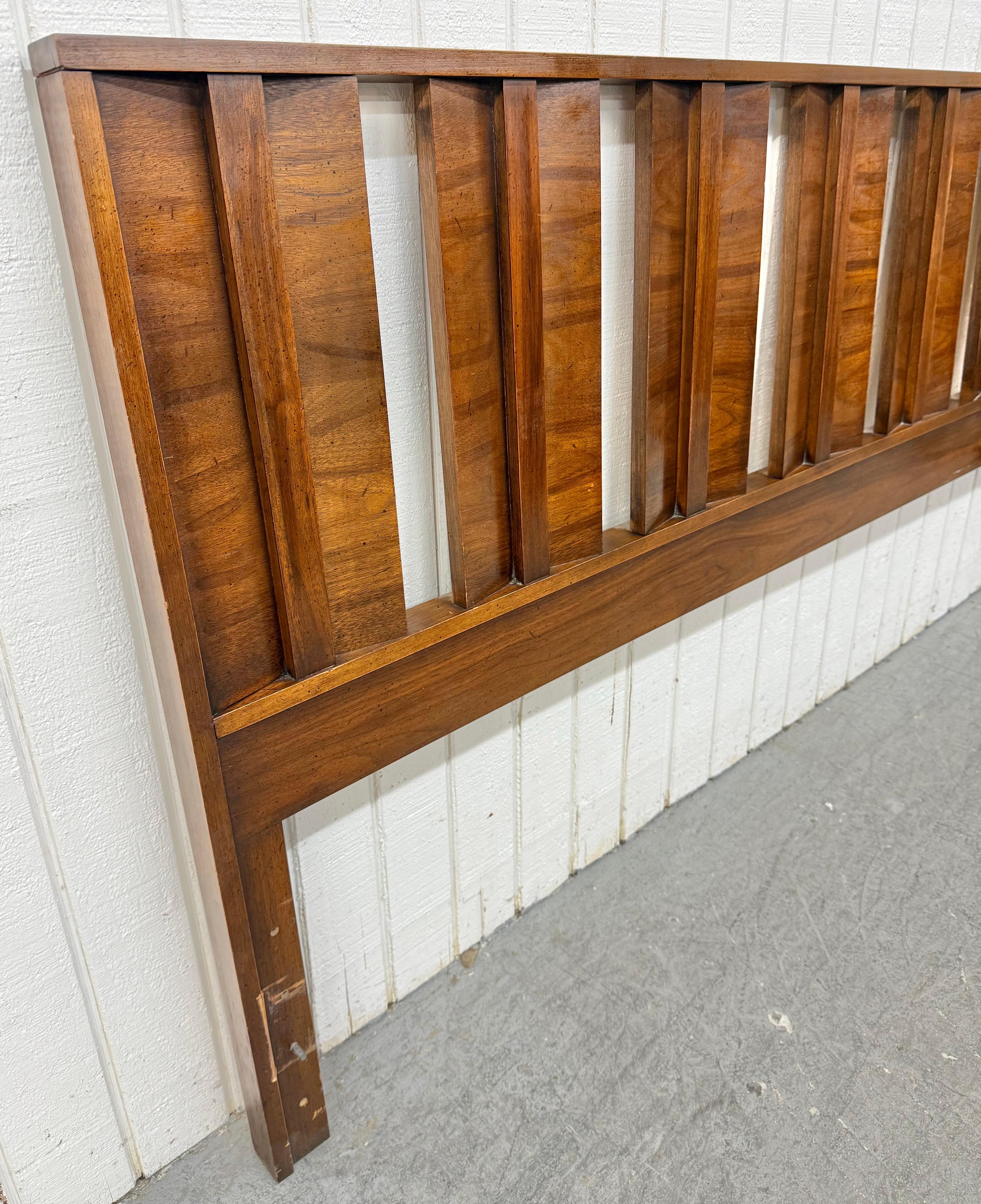 American Mid-Century Modern Lane King Size Walnut Headboard For Sale