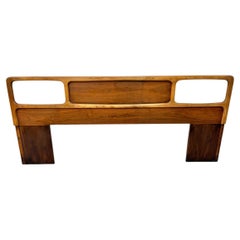 Mid-Century Modern Lane King Size Walnut Headboard