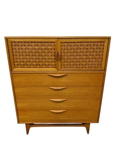 Mid-Century Modern Lane Perception Blonde Oak High Chest