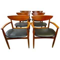 Mid-Century Modern Lane Perception Dining Chairs, Set of 6